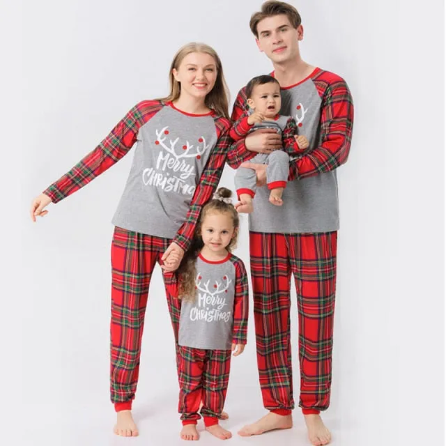 Christmas Father Mother Kids Baby Girl Boy Family Matching Pajamas Men Women Children Home Wear Family Clothing Sets Baby Romper