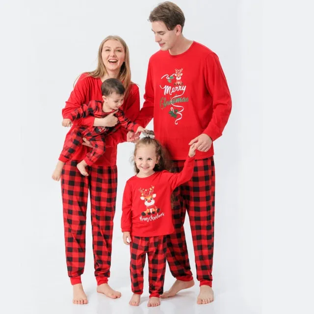 Christmas Father Mother Kids Baby Girl Boy Family Matching Pajamas Men Women Children Home Wear Family Clothing Sets Baby Romper