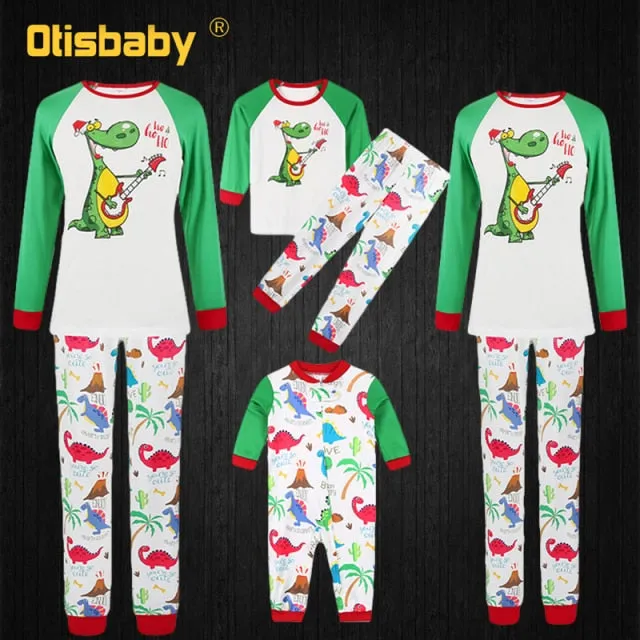 Christmas Mother Kids Dinosaur Floral Family Matching Pajamas Women Men Boy Girls Baby Family Look Outfits Vintage Clothing Sets