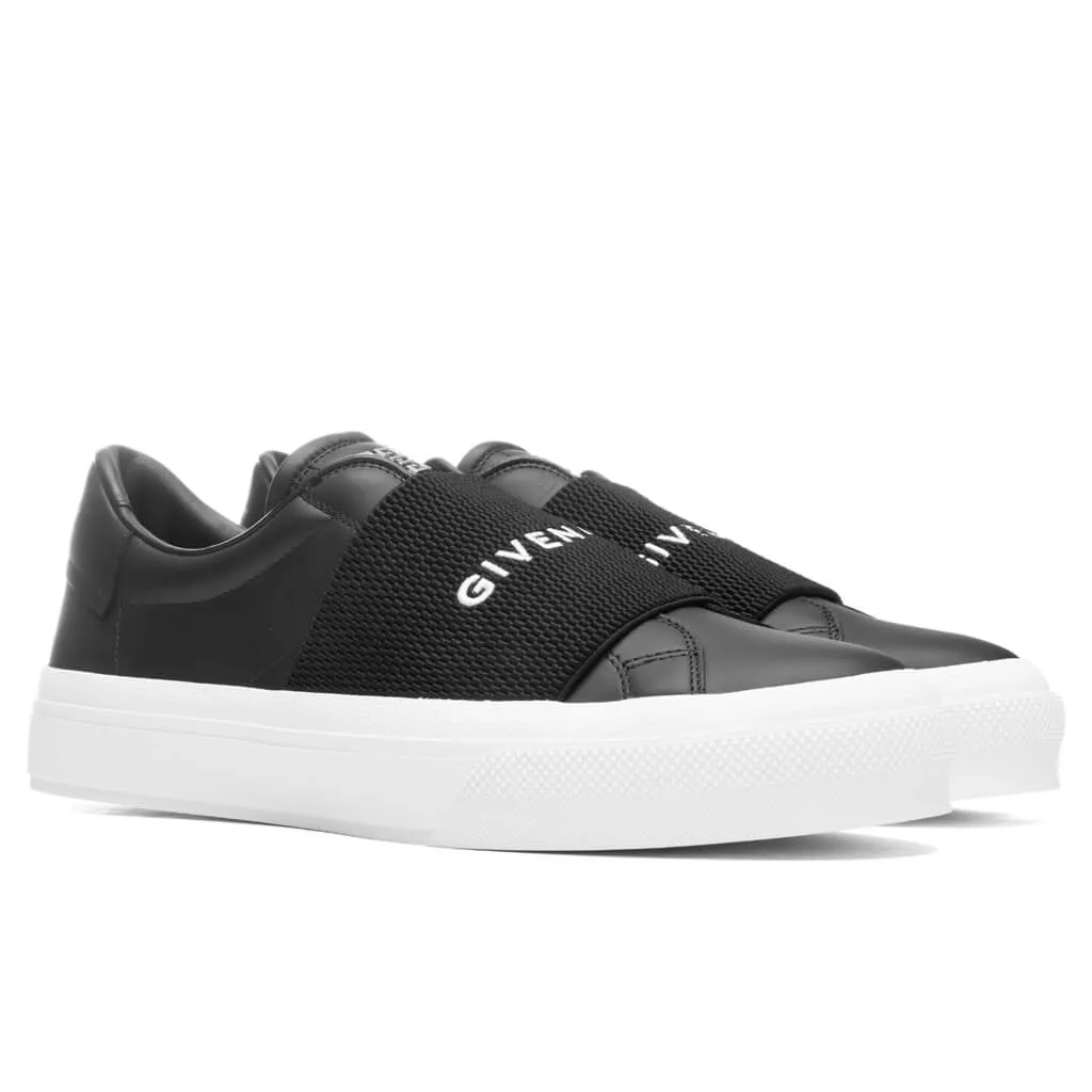 City Court Sneaker With Elastic - Black