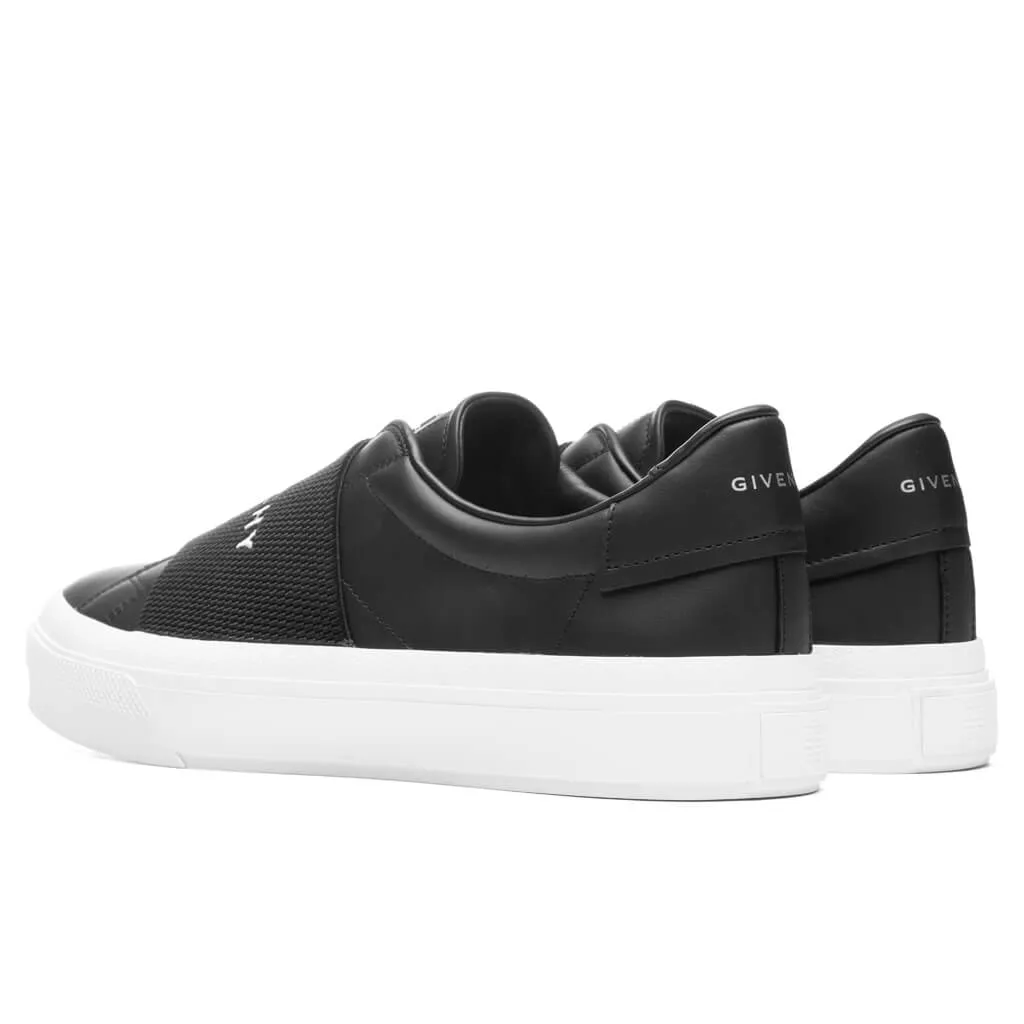 City Court Sneaker With Elastic - Black