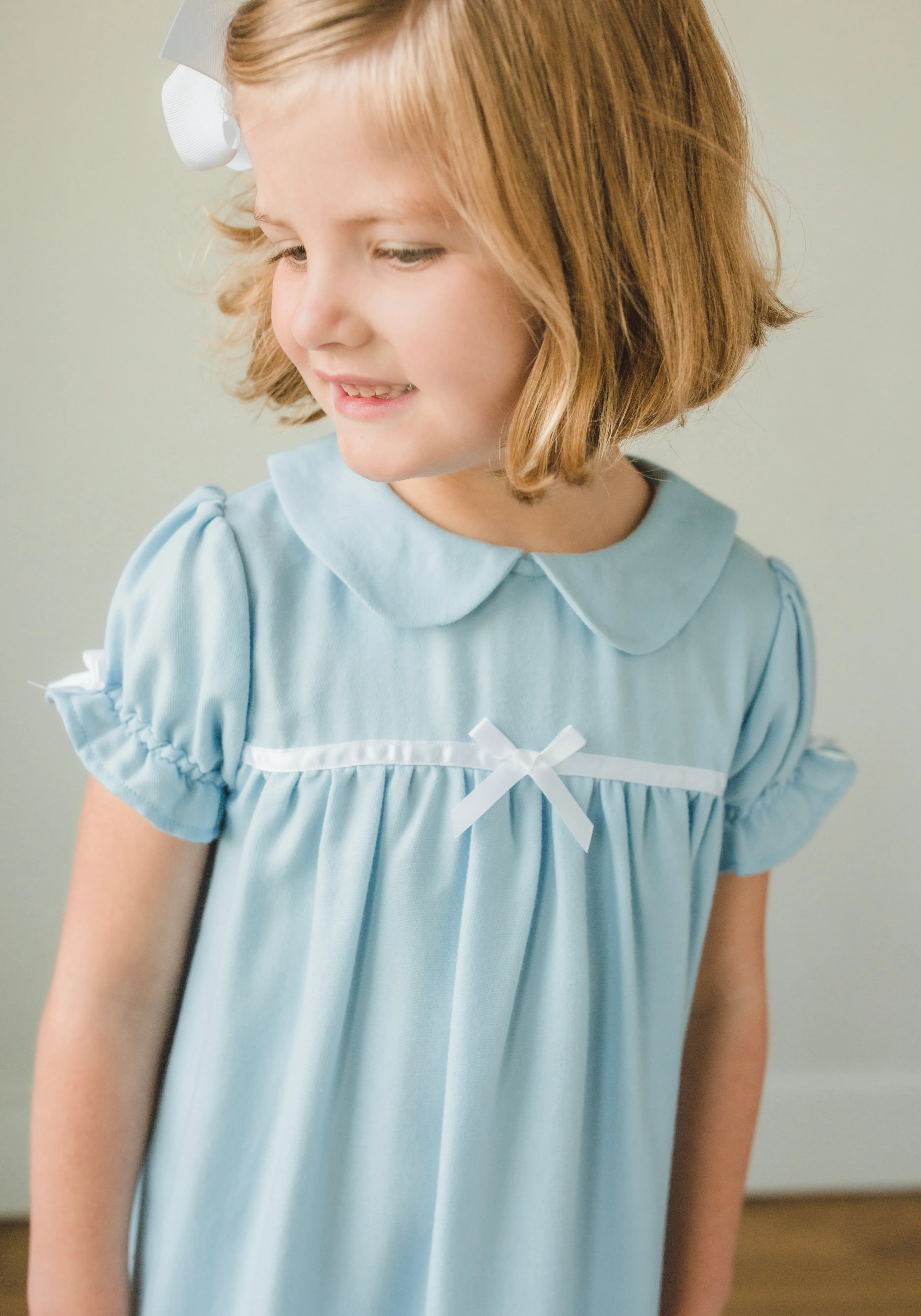 Classic Short Sleeve Nightgown - Light Blue