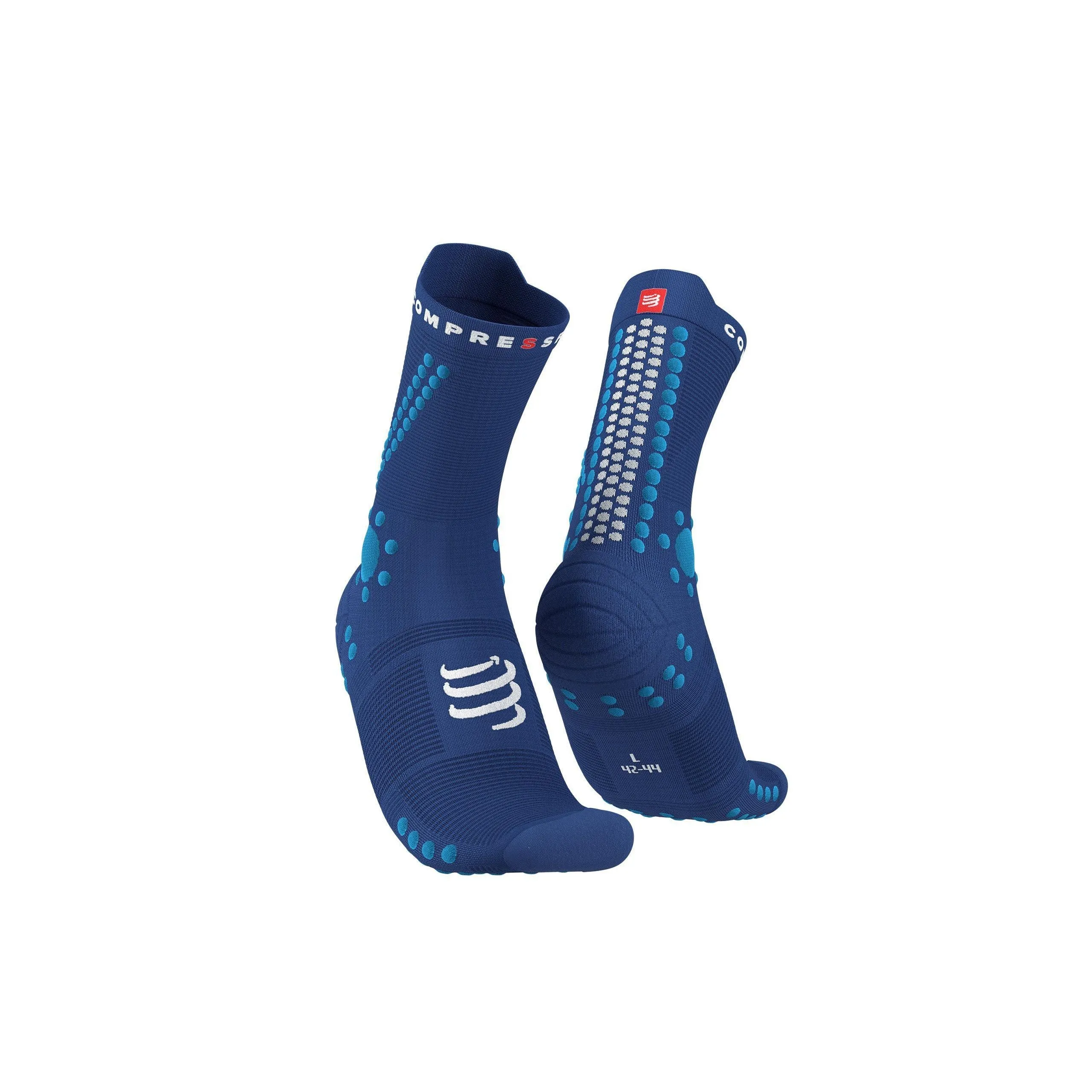 Compressport Pro Racing Socks v4.0 Trail - Sodalite/Fluo Blue