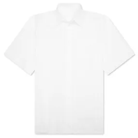 Cotton Voile Shirt With Stripes - White