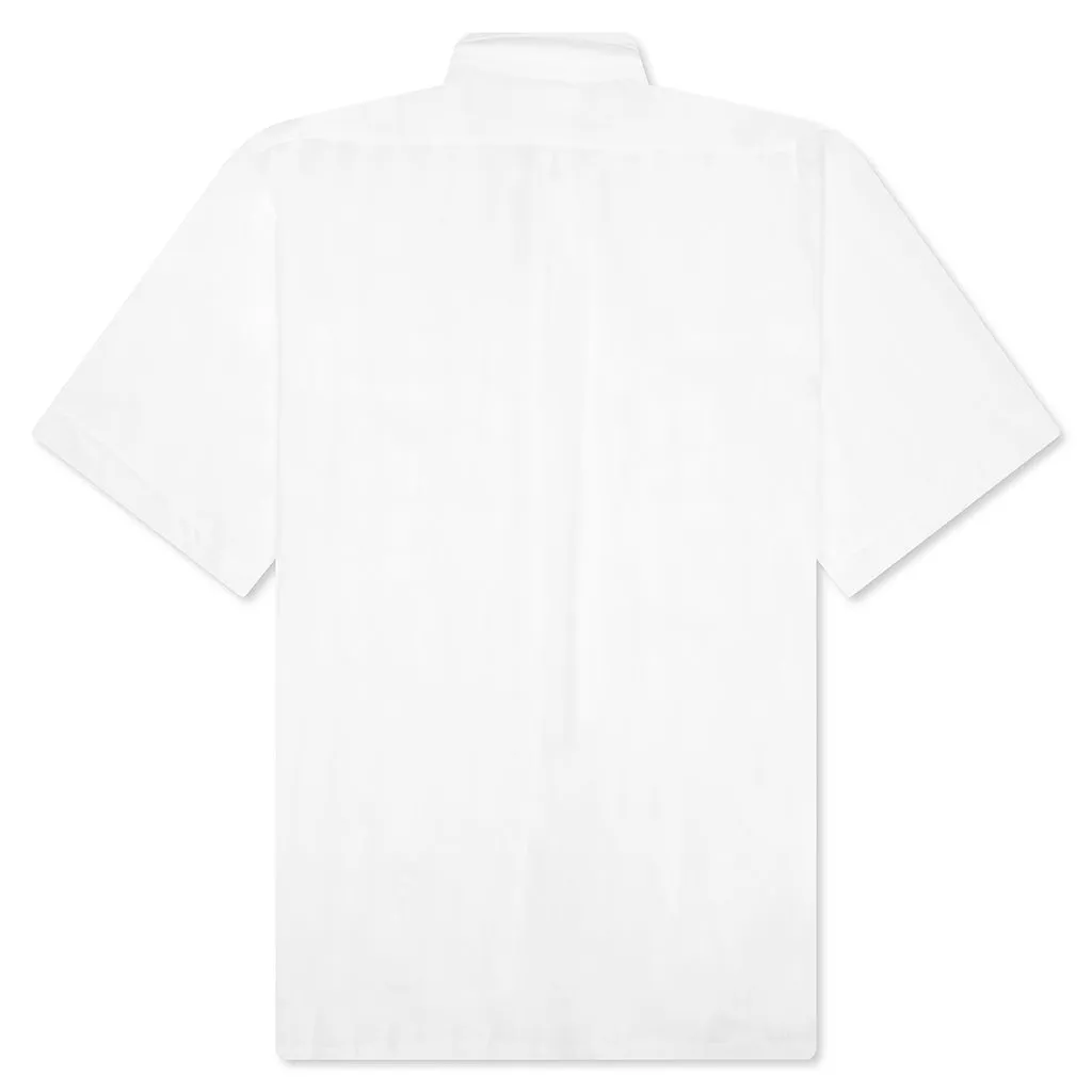 Cotton Voile Shirt With Stripes - White