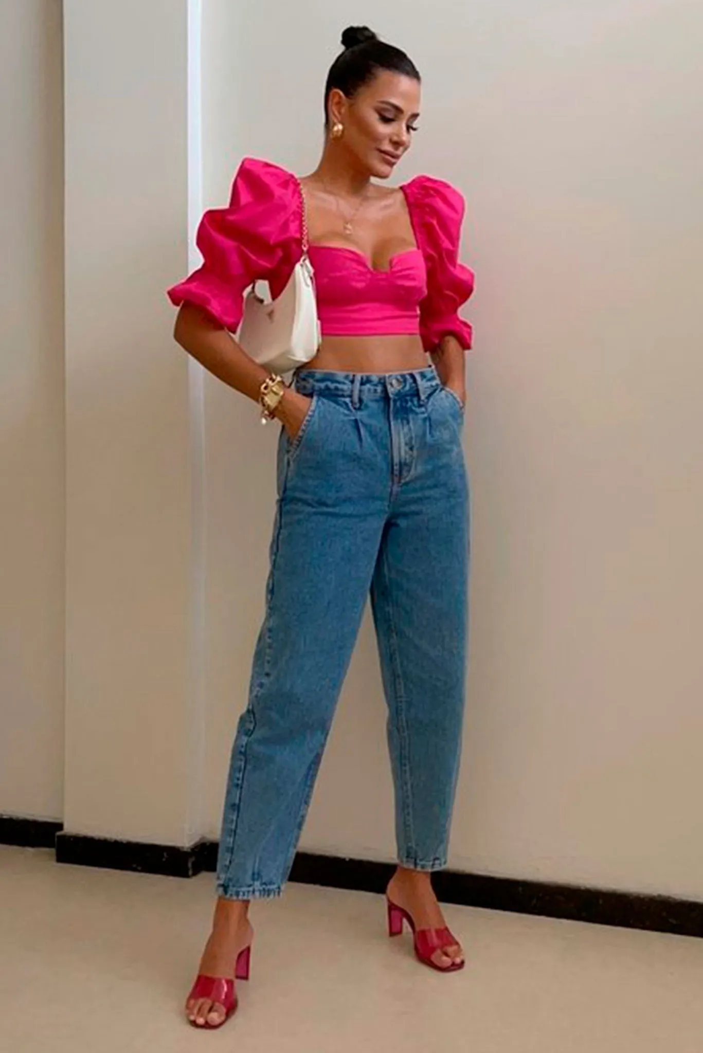 Cropped Pink Manga Bufante