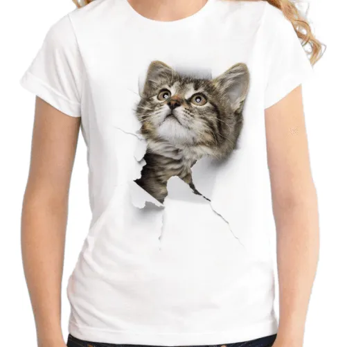 CUTE KITTY 3-D TEE