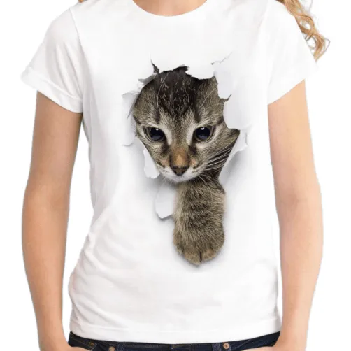 CUTE KITTY 3-D TEE