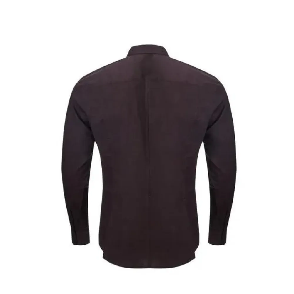 Dark Brown Cotton Shirt with Pockets