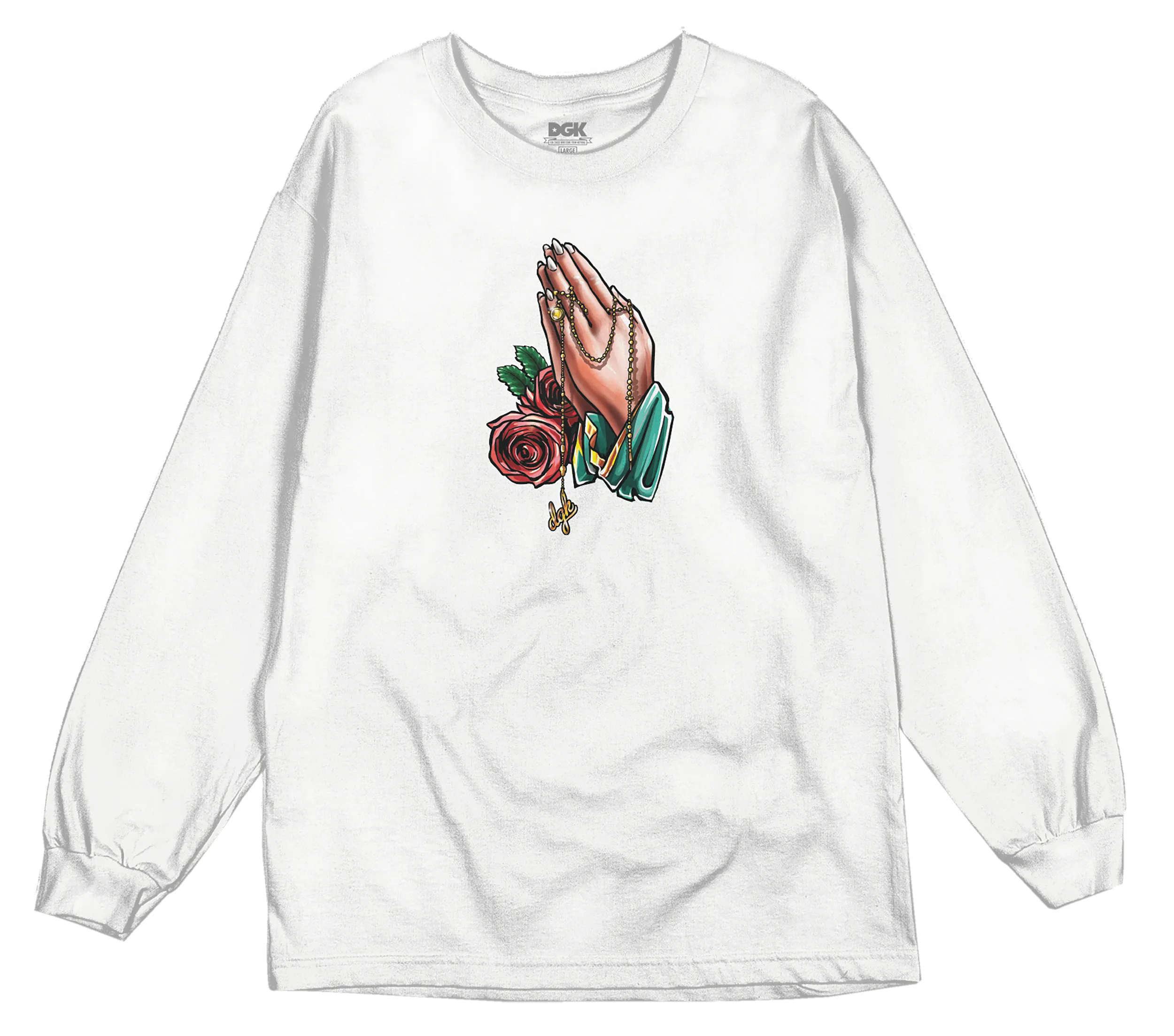 DGK T-SHIRT OUR LADY LS WHITE