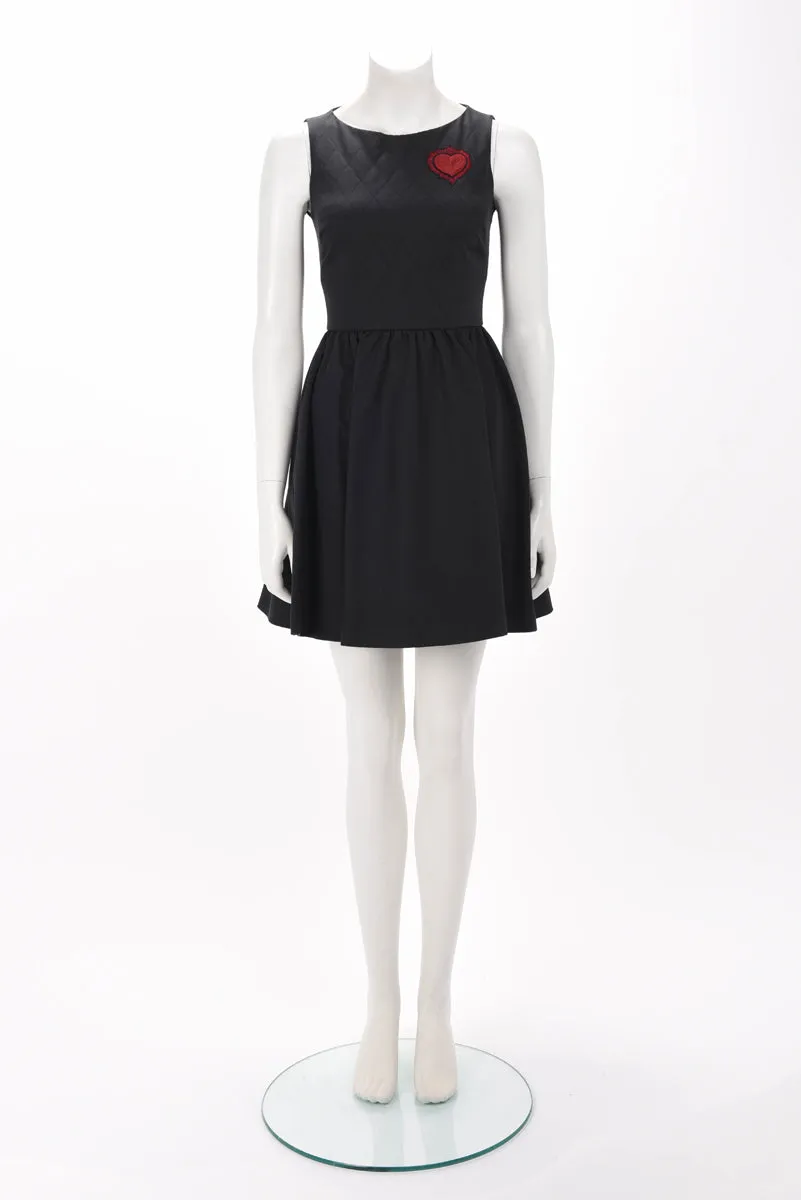 Dior Black Cotton Twill Heart Dress FR 34