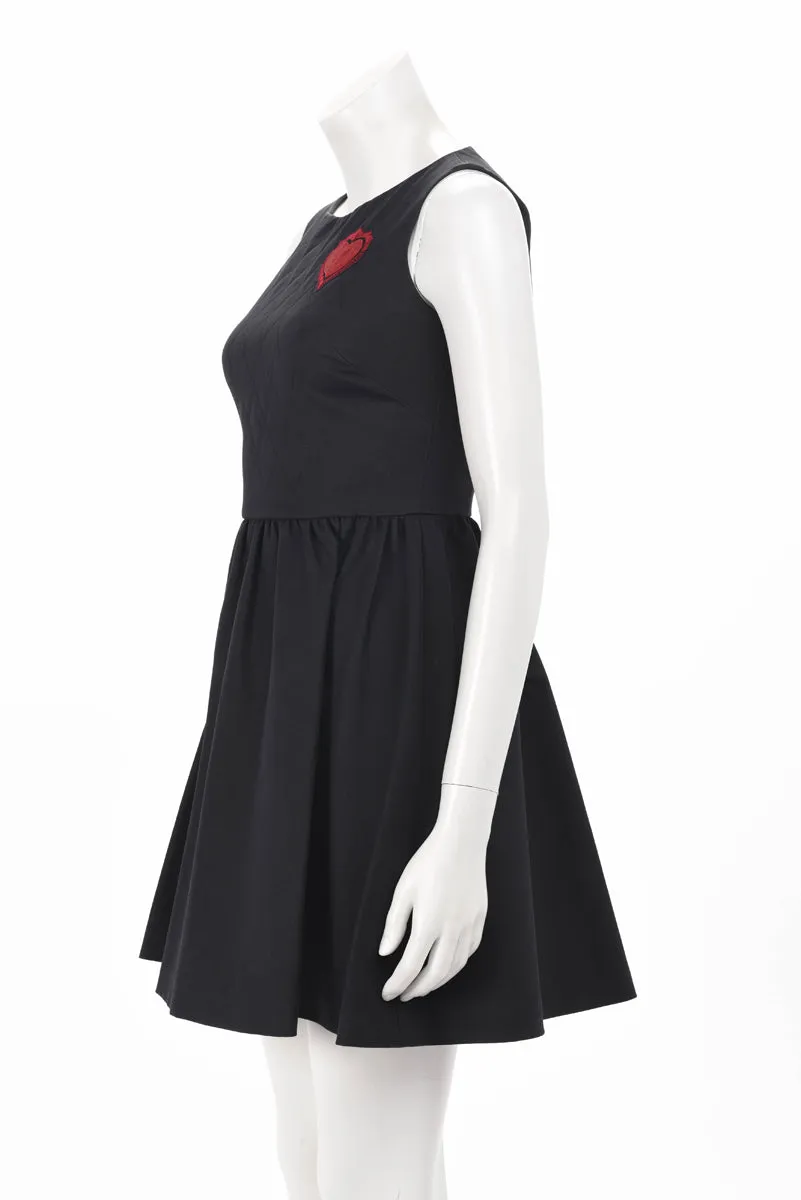 Dior Black Cotton Twill Heart Dress FR 34