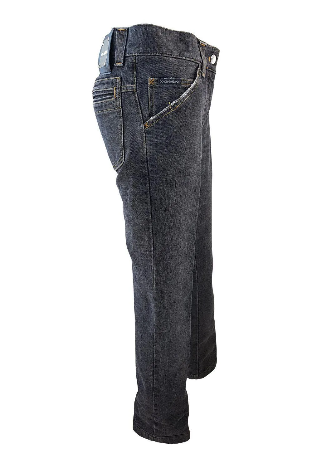 DOLCE & GABBANA Grey Vintage Wash Straight Leg Jeans (38)