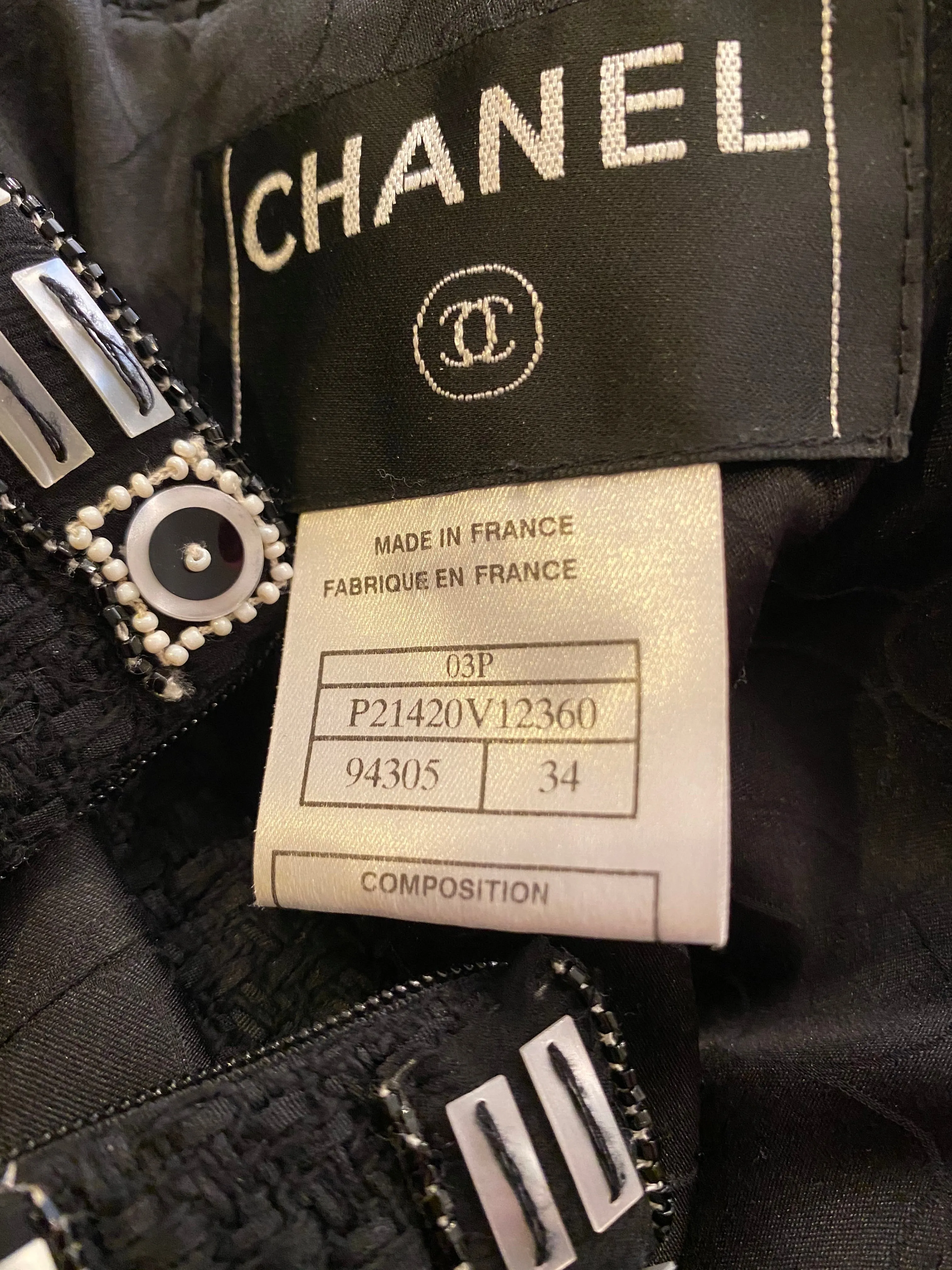 Dressy Rare Chanel 03P 2003 Spring Jacket FR 34