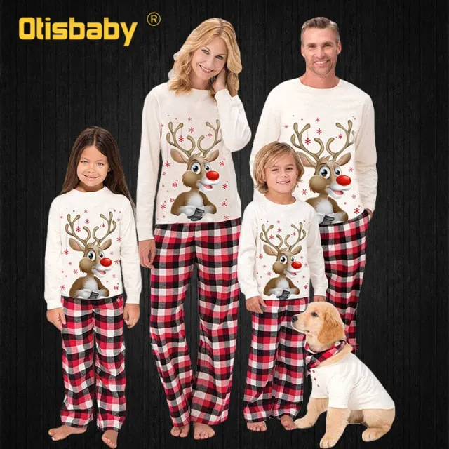 Free Shipping Father Mother Kids Baby Girl Boy Family Matching Christmas Pajamas and Hat Men Women Children Family Clothing Sets