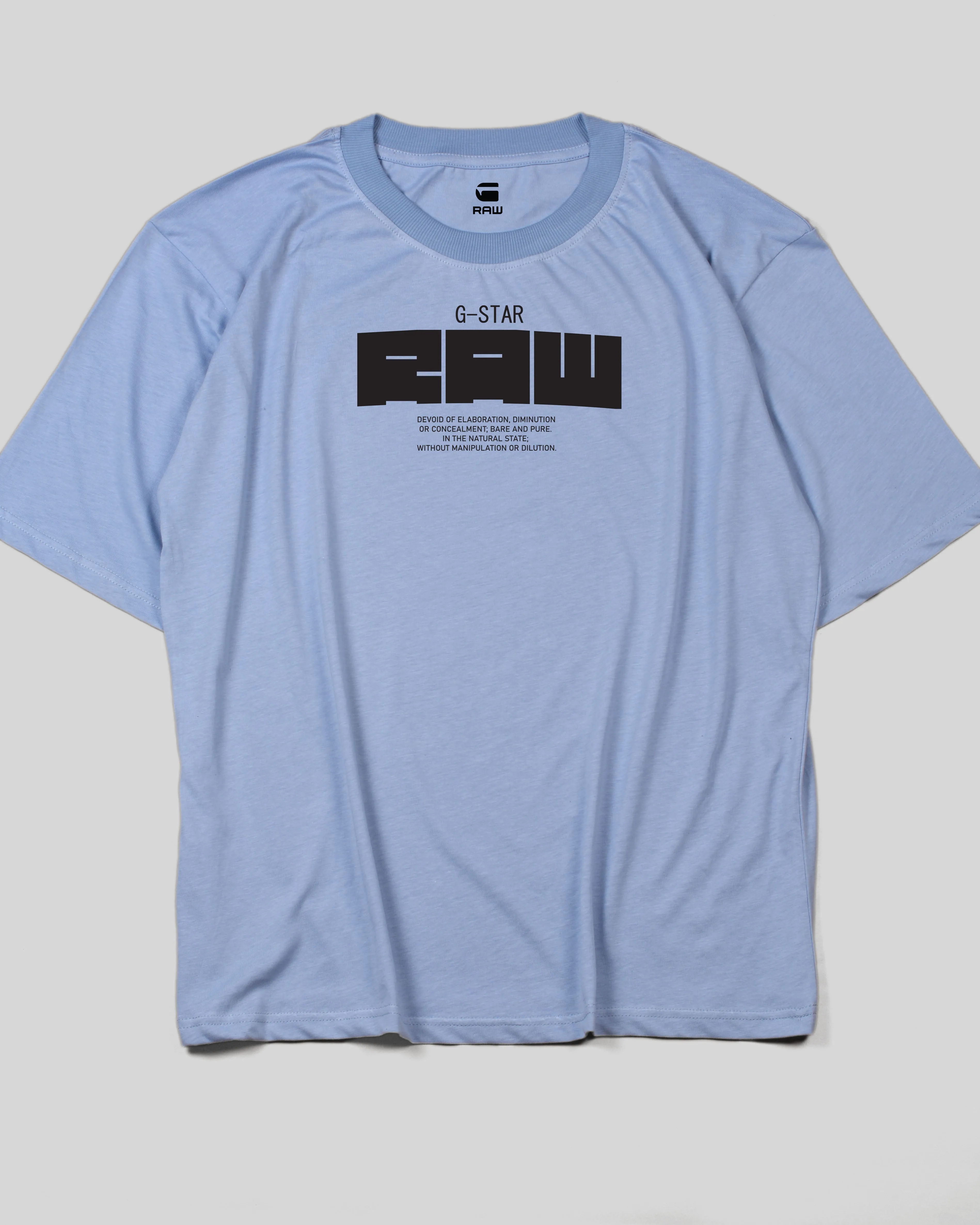 G STAR RAW Boxy Logo Print T-Shirt Blue