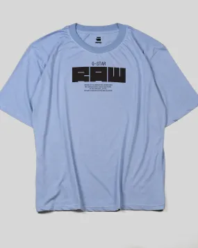 G STAR RAW Boxy Logo Print T-Shirt Blue