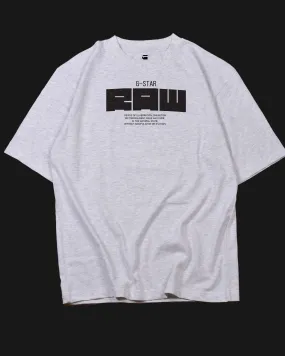 G STAR RAW Boxy Logo Print T-Shirt Grey