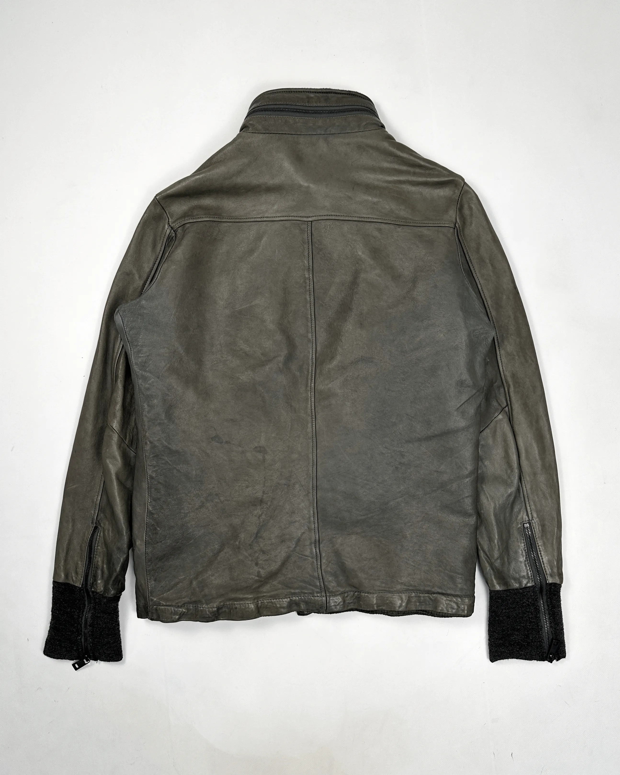 Giorgio Brato Faded Grey Leather Jacket 2000's