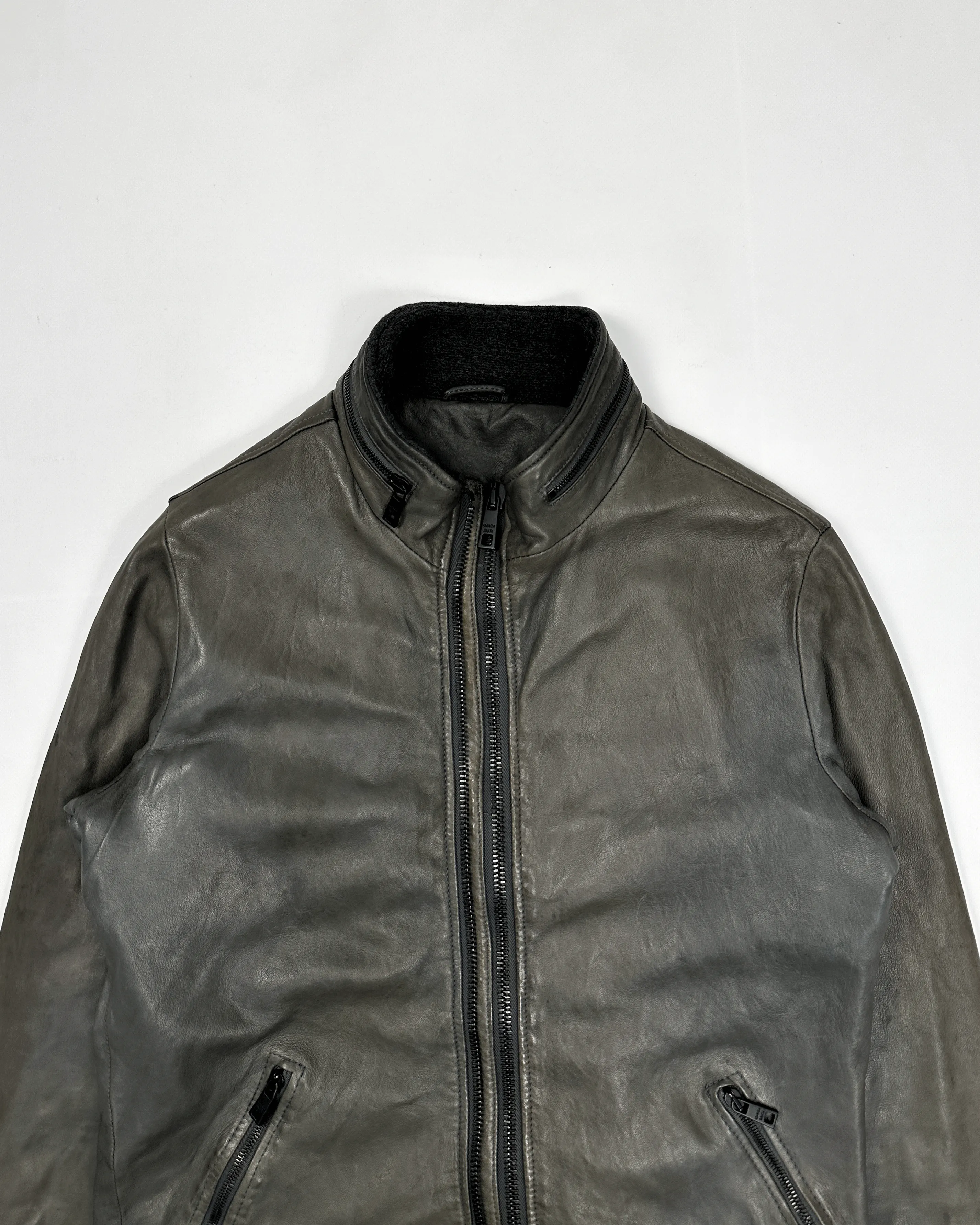 Giorgio Brato Faded Grey Leather Jacket 2000's