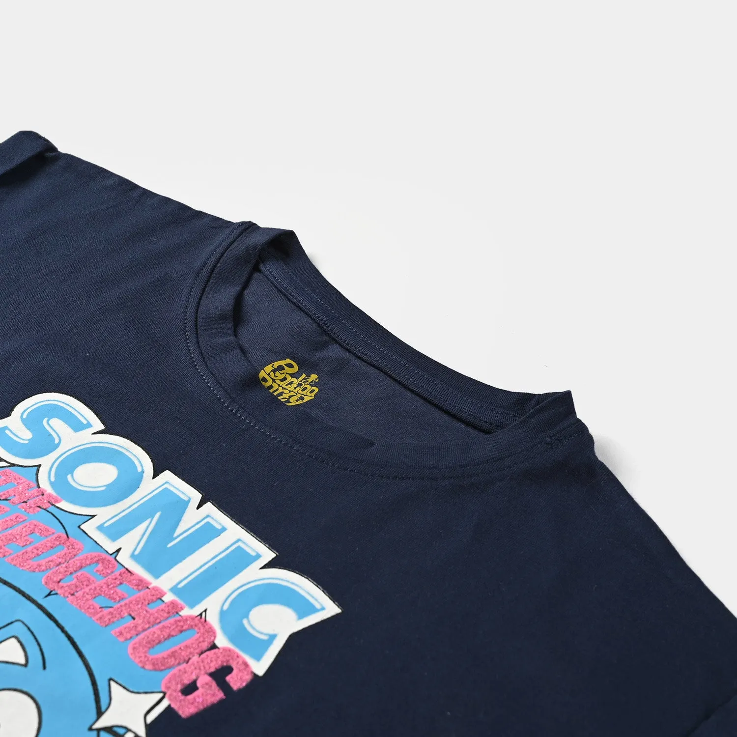 Girls Cotton Jersey T-Shirt H/S Sonic-True Navy