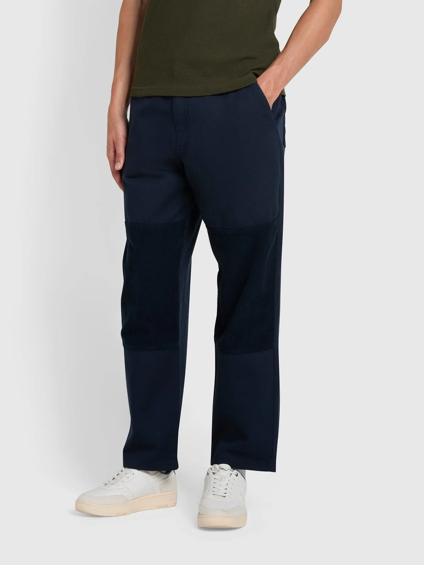 Greenport Twill Cotton Trouser In True Navy