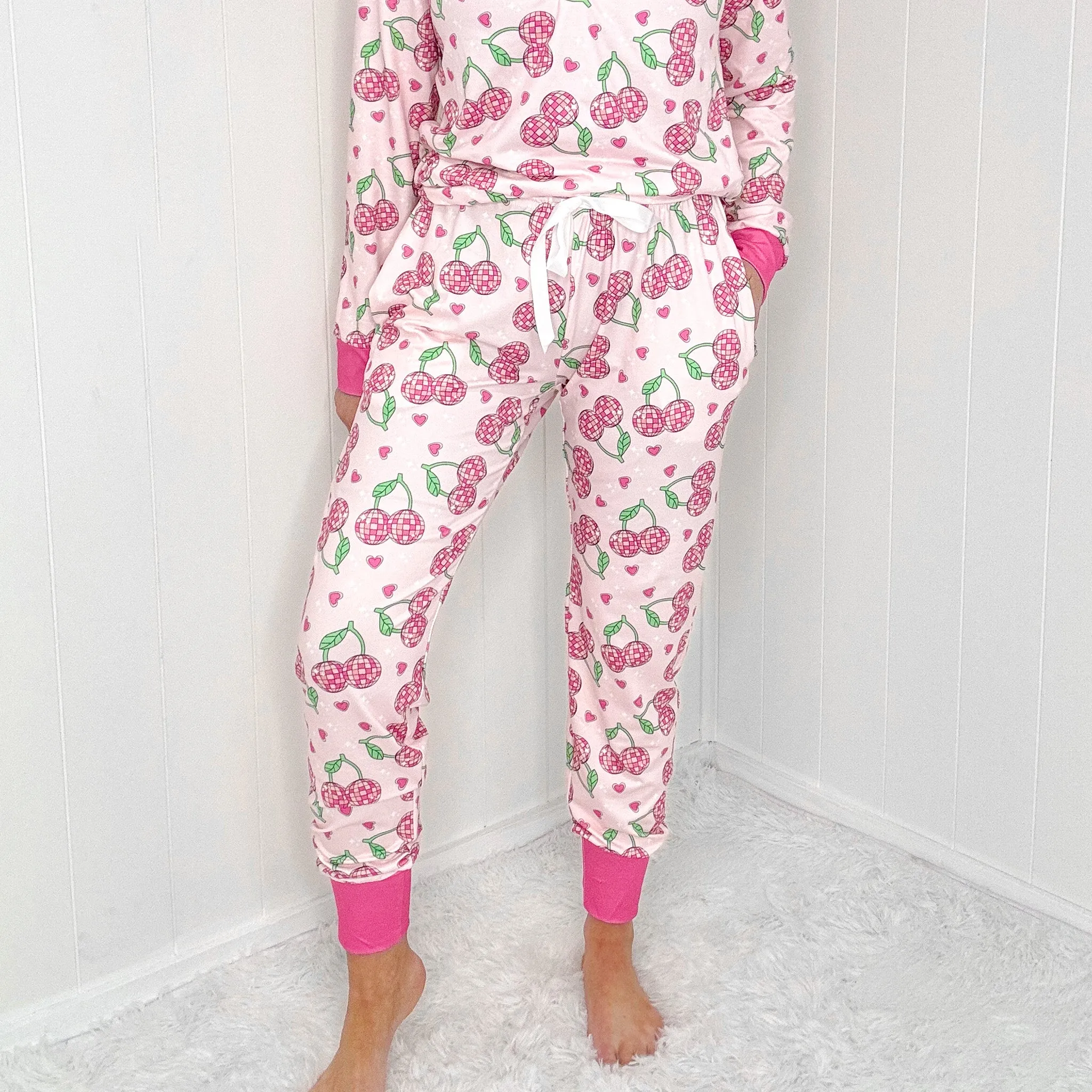 Groove Cherry Disco Long Sleeve Pajama Set