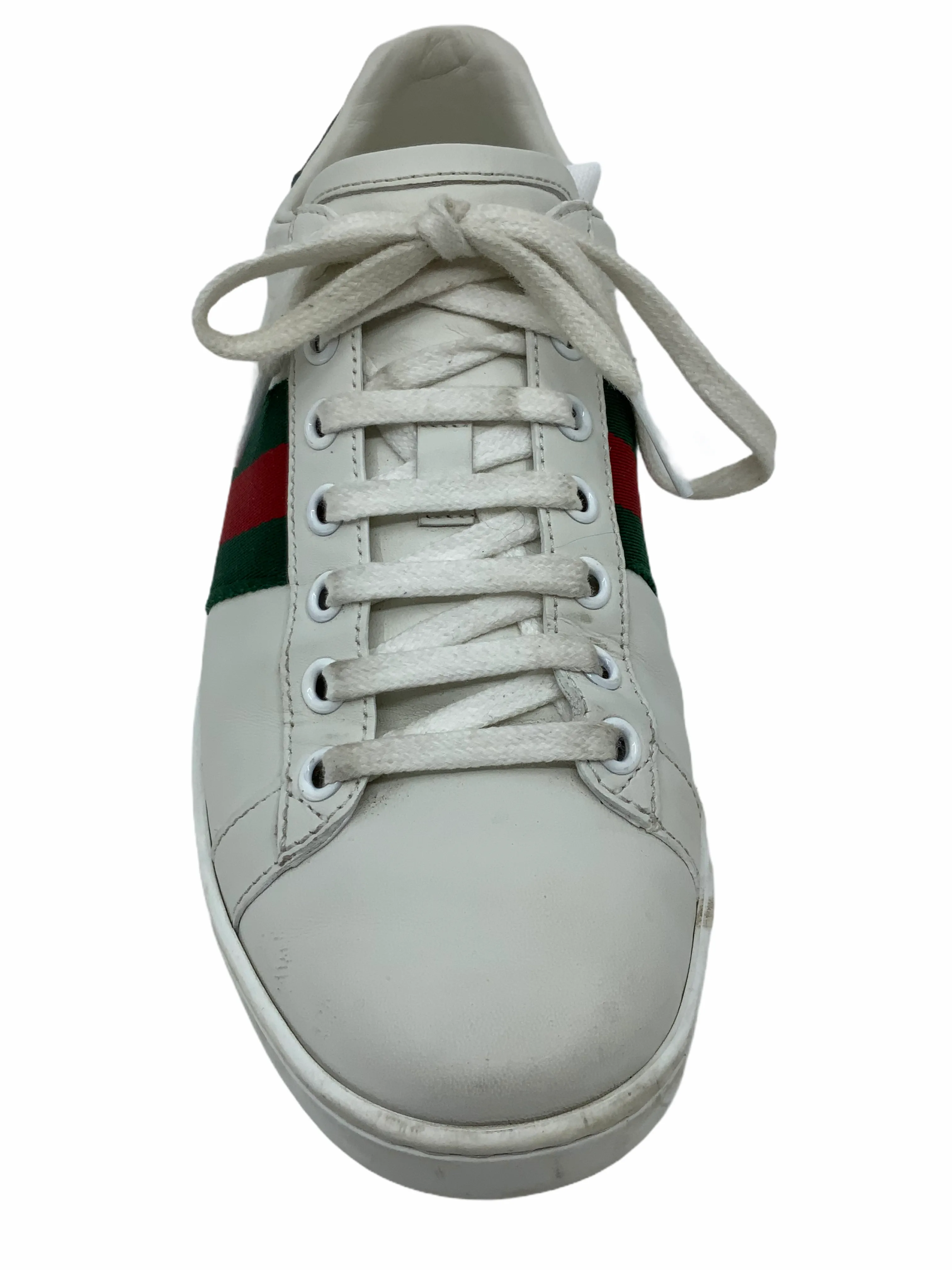 Gucci Ace Leather Web Sneaker Size 7