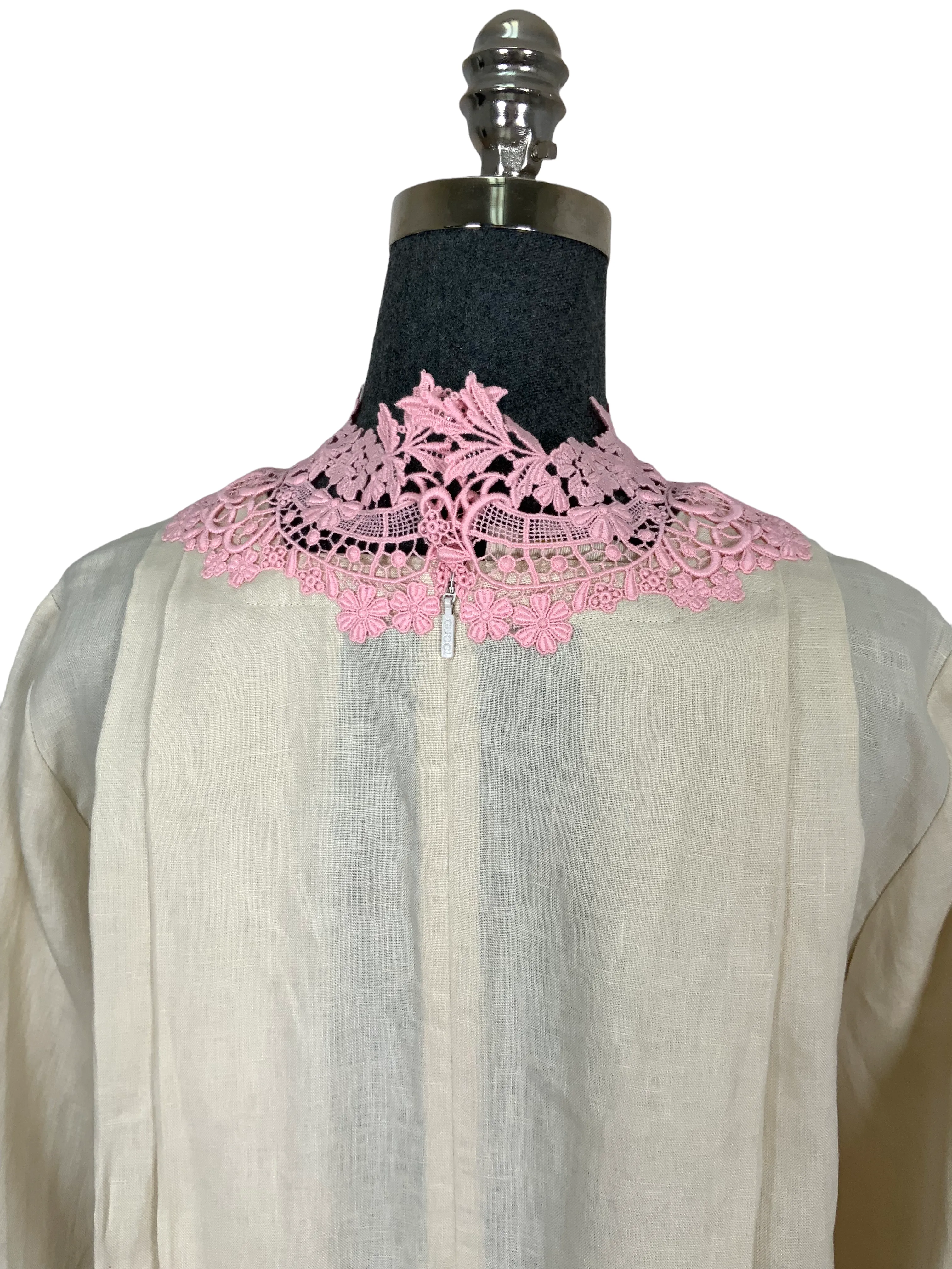 Gucci Linen and Lace Kaftan Dress Size S