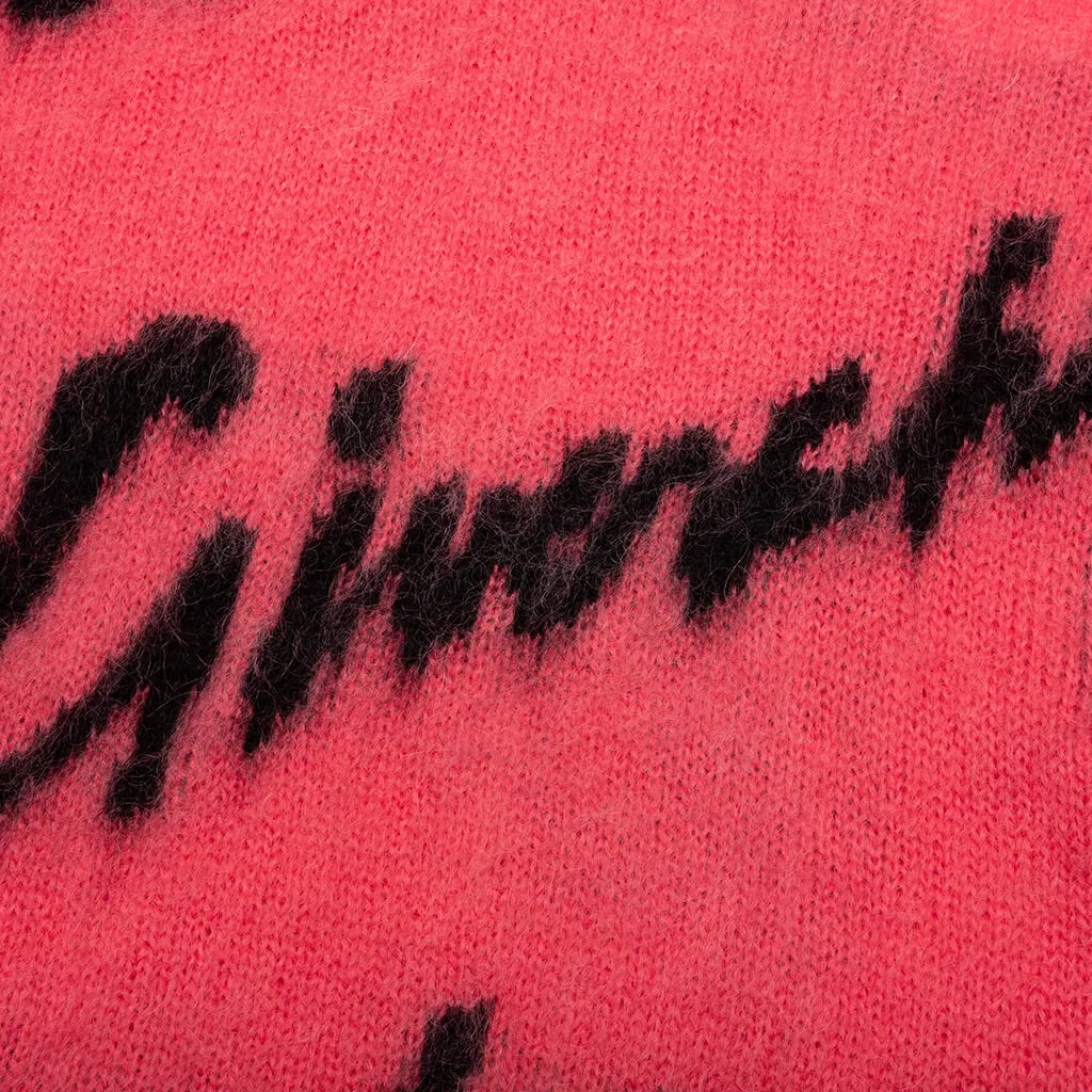 Intarsia Mohair and Wool Sweater - Pink/Black