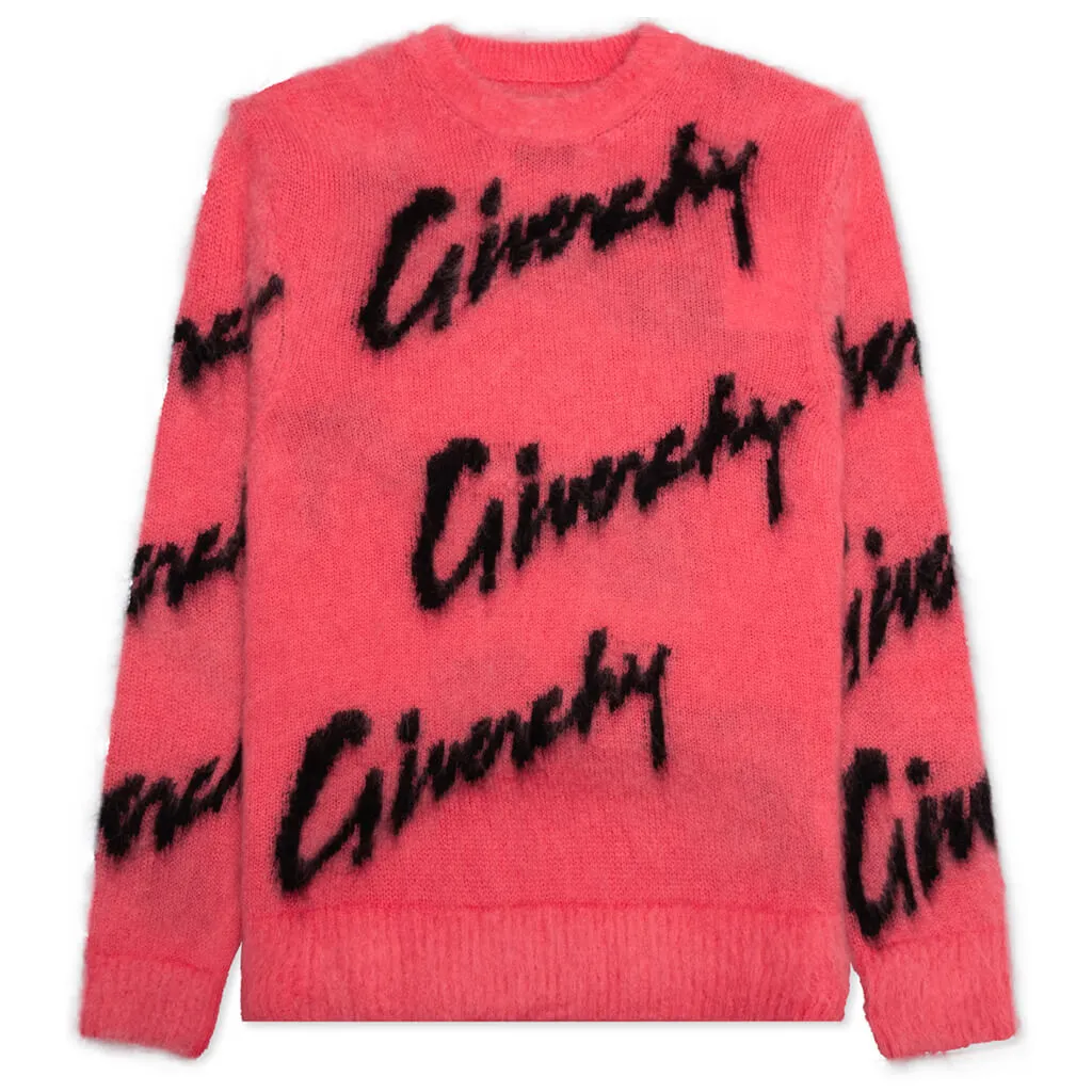 Intarsia Mohair and Wool Sweater - Pink/Black