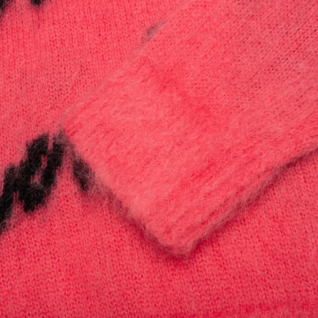 Intarsia Mohair and Wool Sweater - Pink/Black