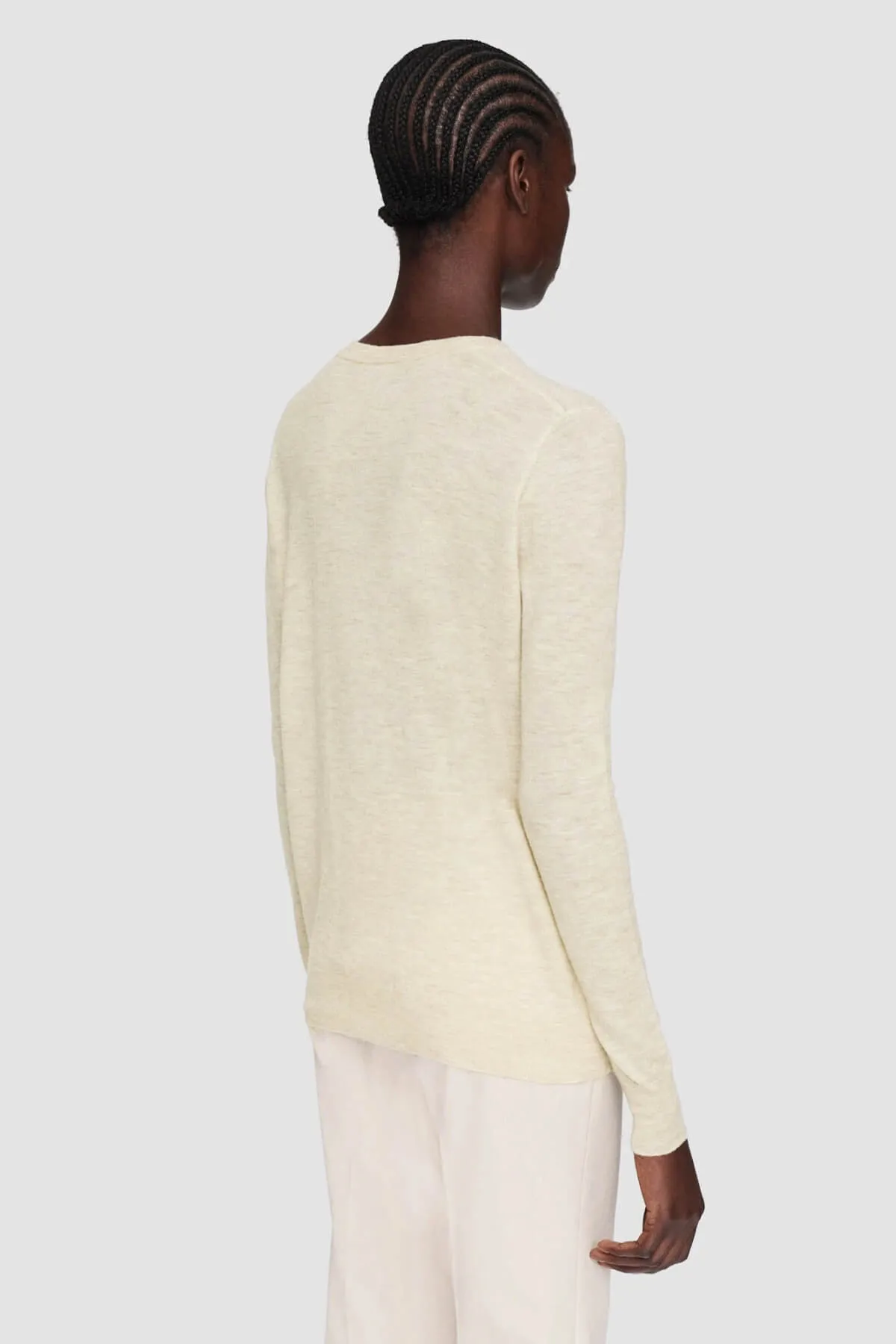 Joseph Cashair Knit V Neck Jumper - Oat Melange