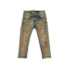 Kids Denimicity Patched Jeans (Burgundy)