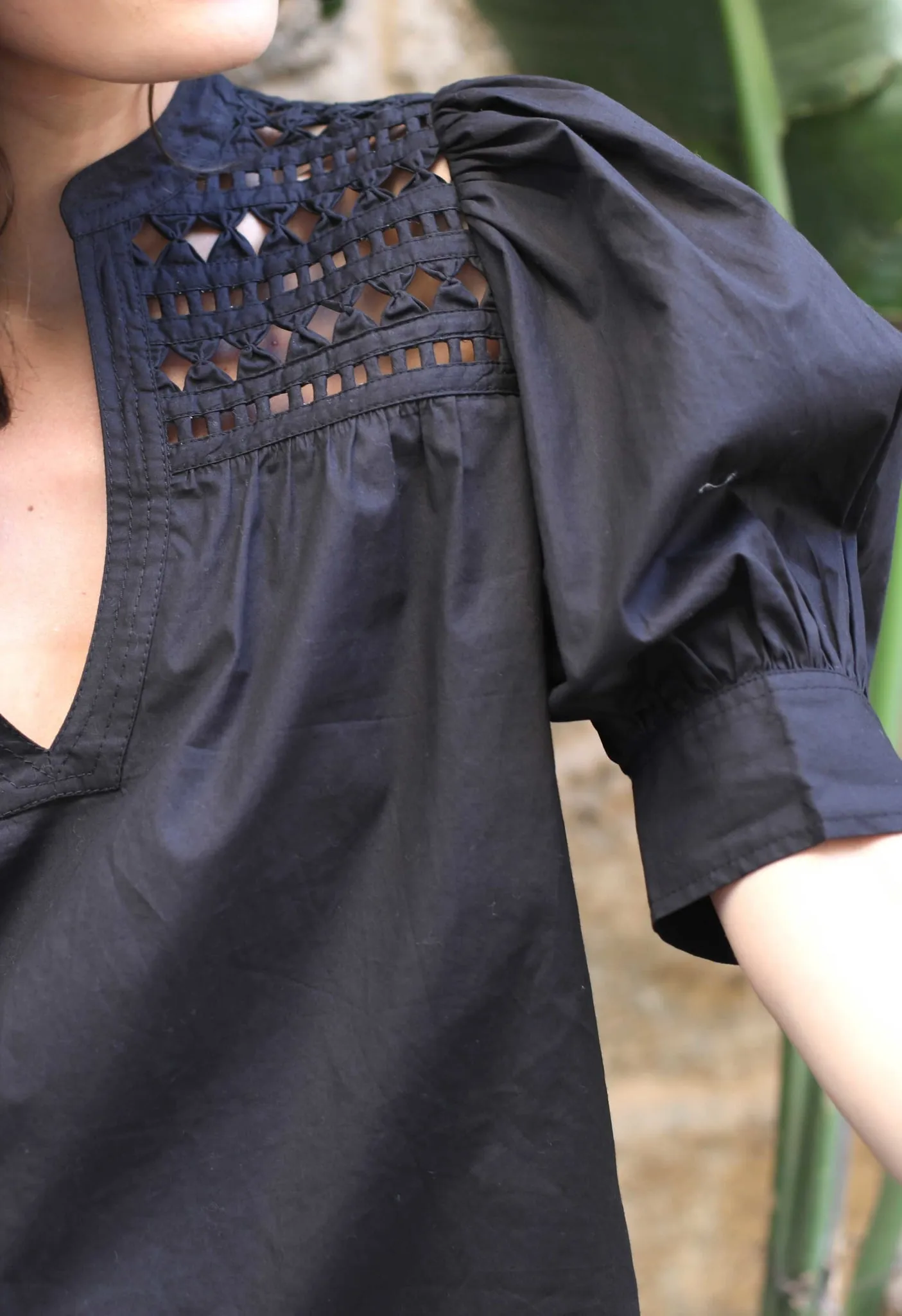 LEILA - THE FABRIC ORIGAMI DECO YOKE TOP