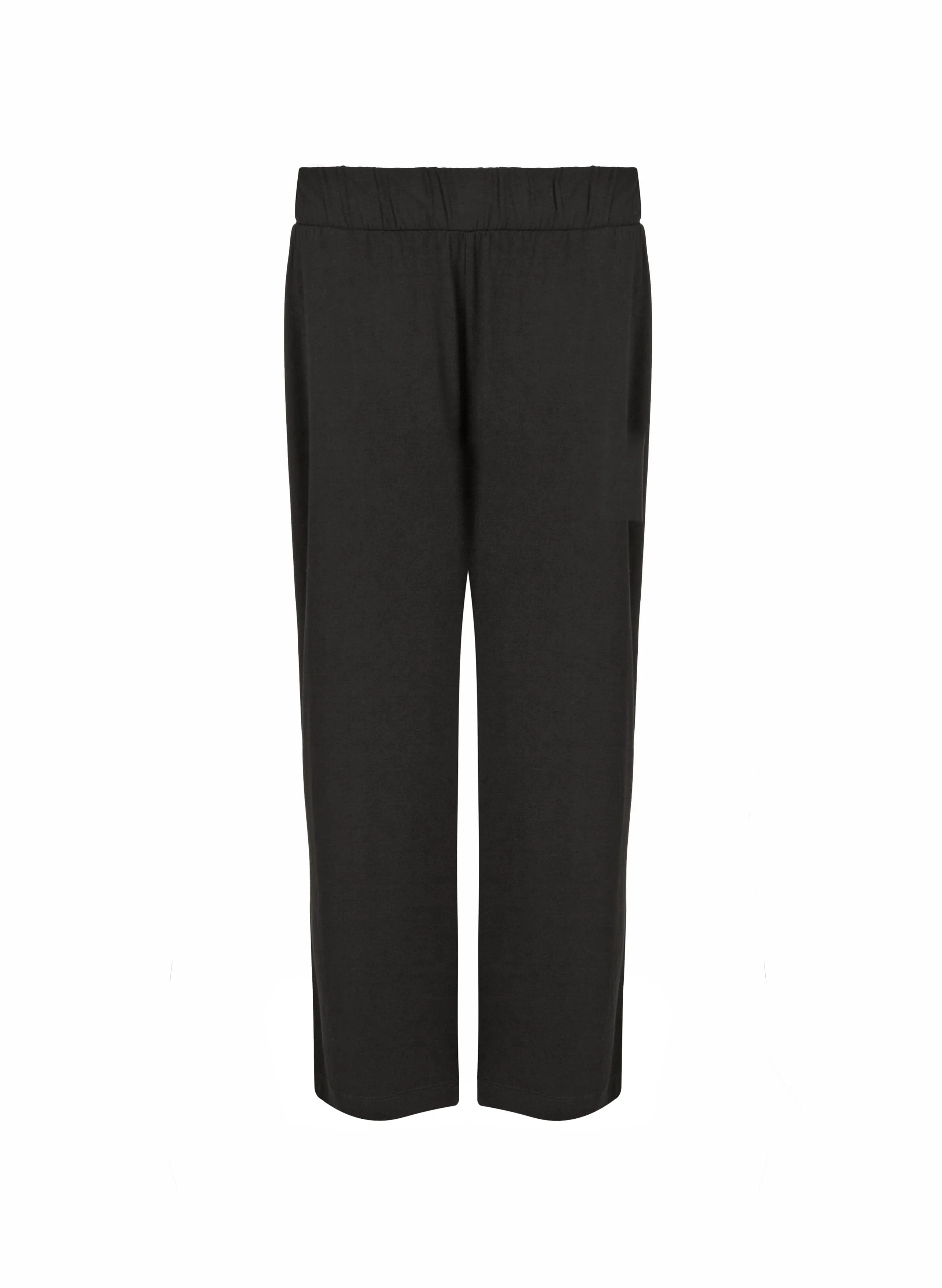 LENZING ECOVERO Jersey Cropped Palazzo Trousers | Caviar Black