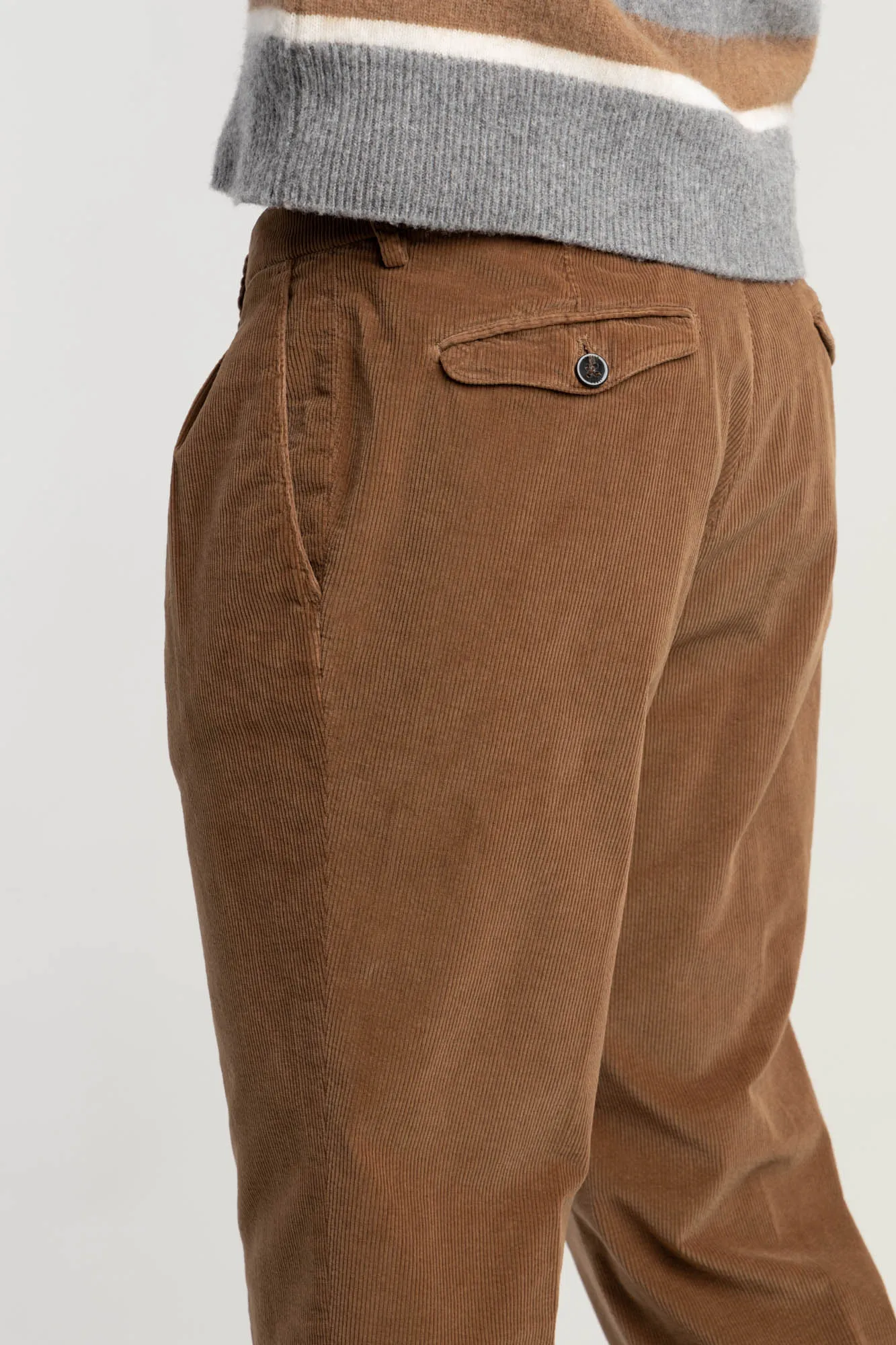 Light Brown Micro-Corduroy Trousers