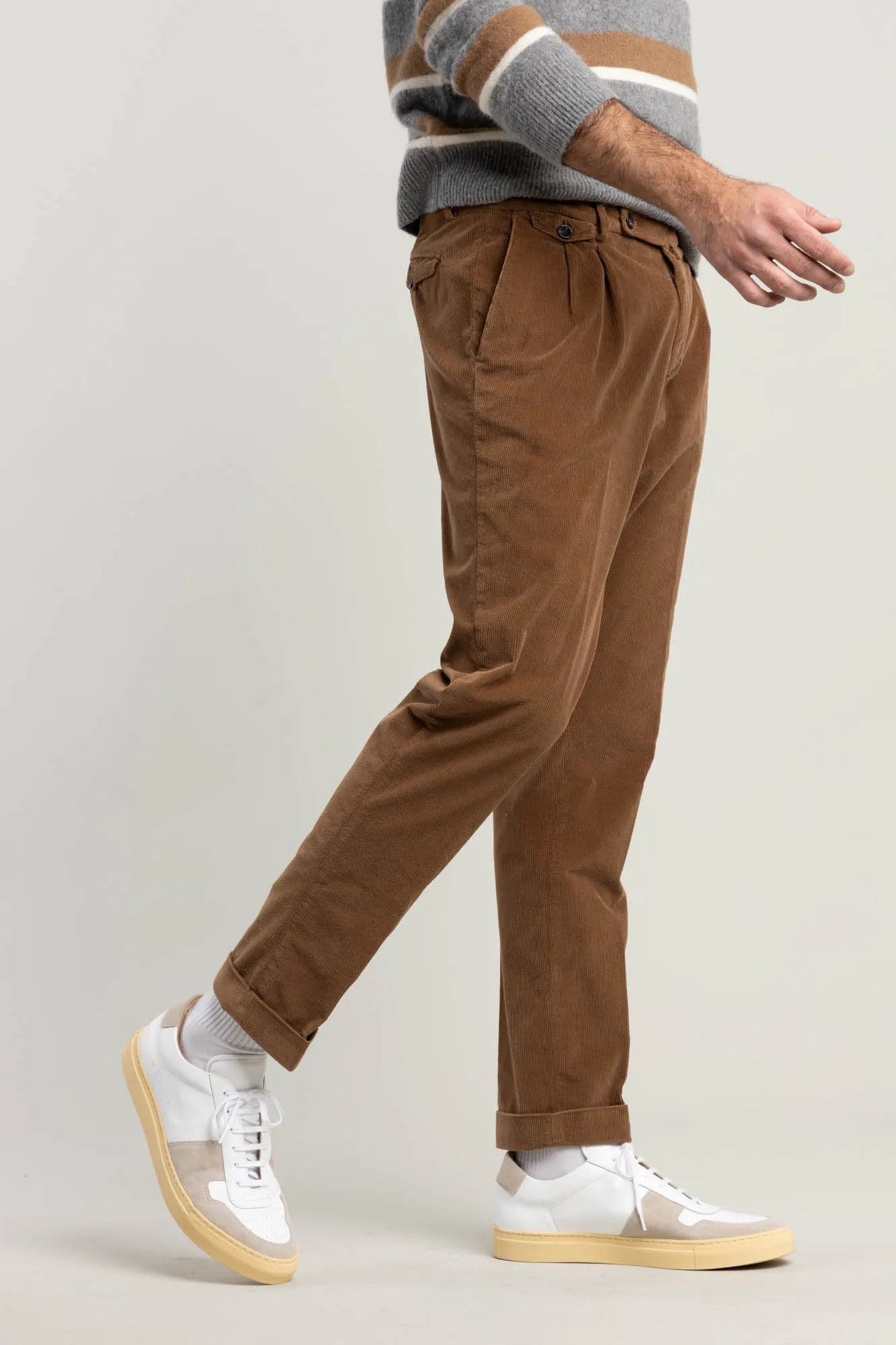 Light Brown Micro-Corduroy Trousers