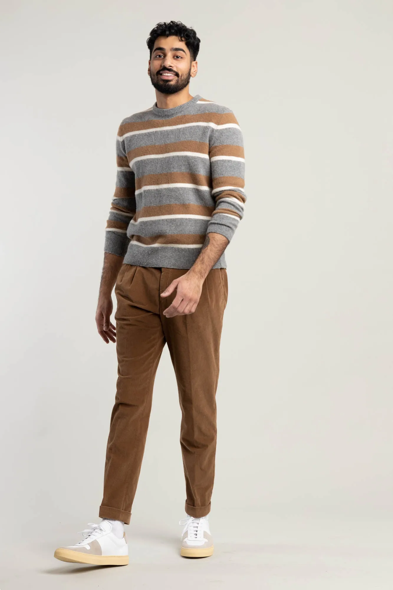 Light Brown Micro-Corduroy Trousers