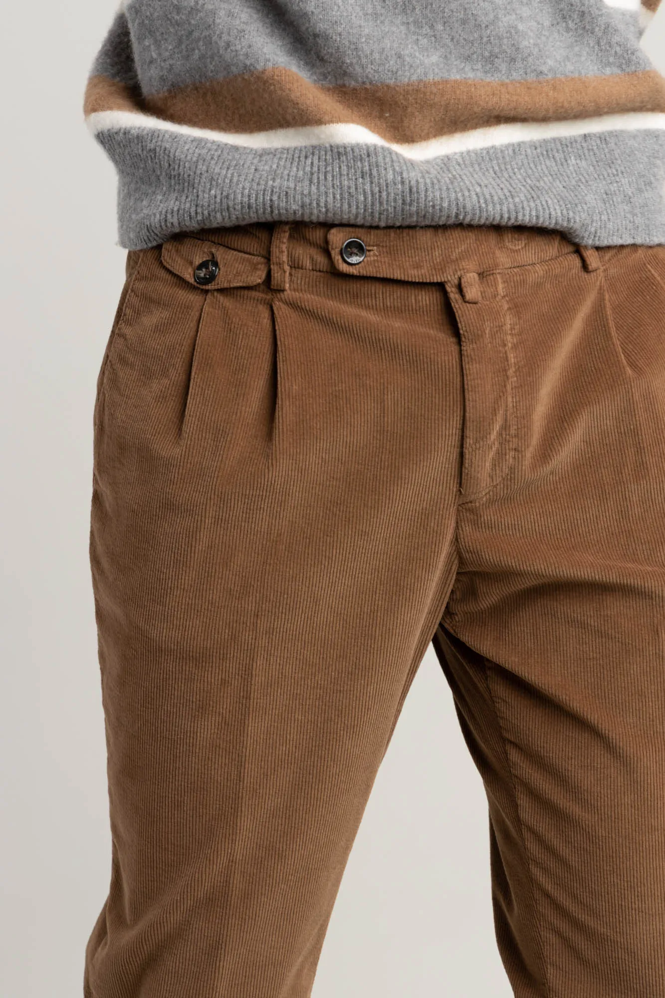 Light Brown Micro-Corduroy Trousers