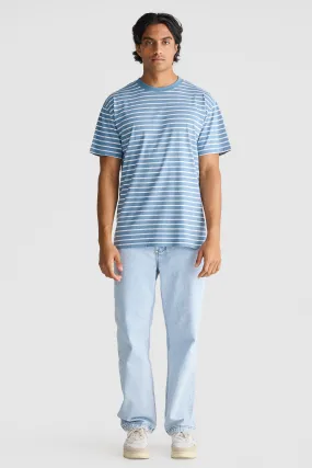 Louis Stripe T Shirt Pacific Blue