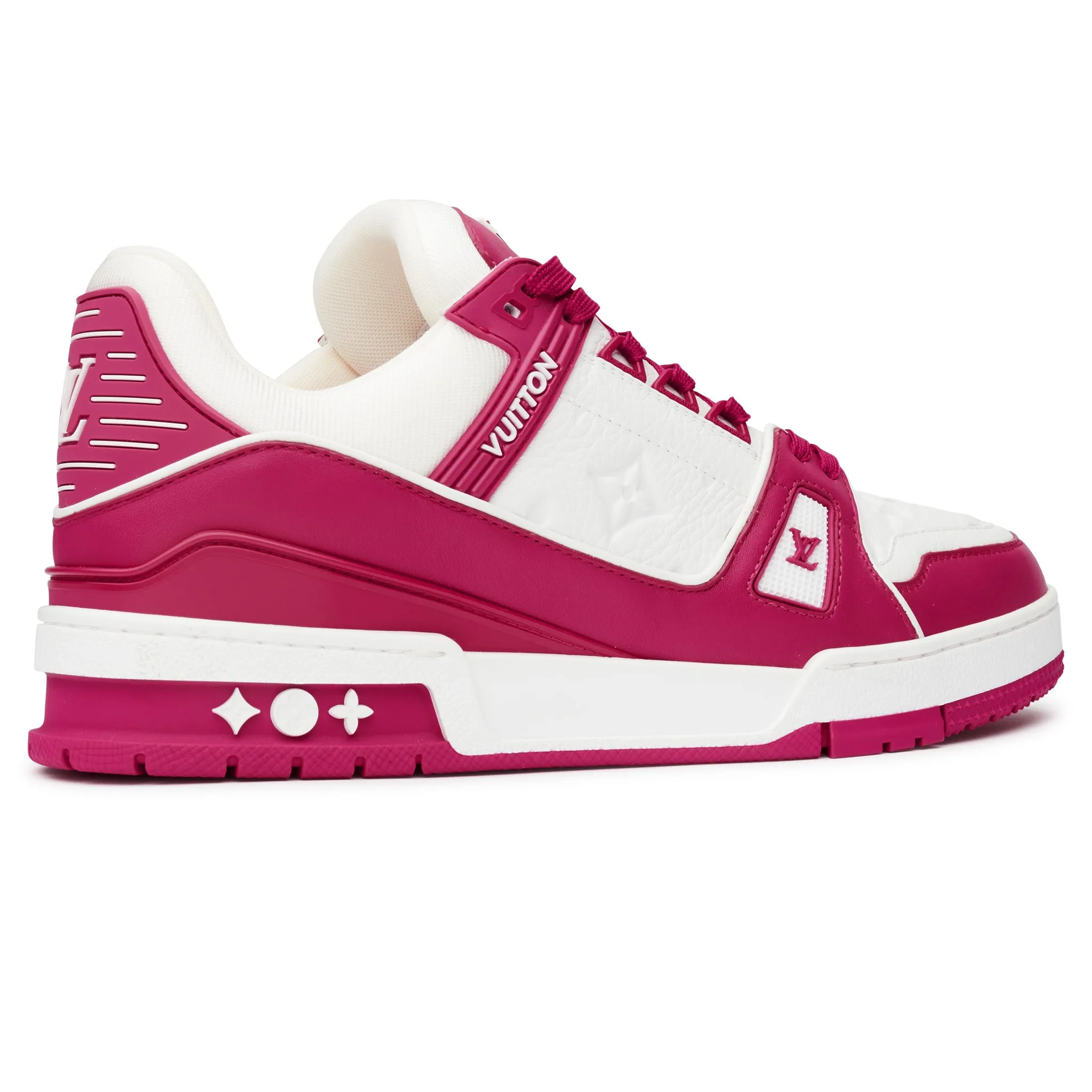 Luxurious Louis Vuitton LV Trainer Sneakers in Vibrant Fuchsia for Men/Women