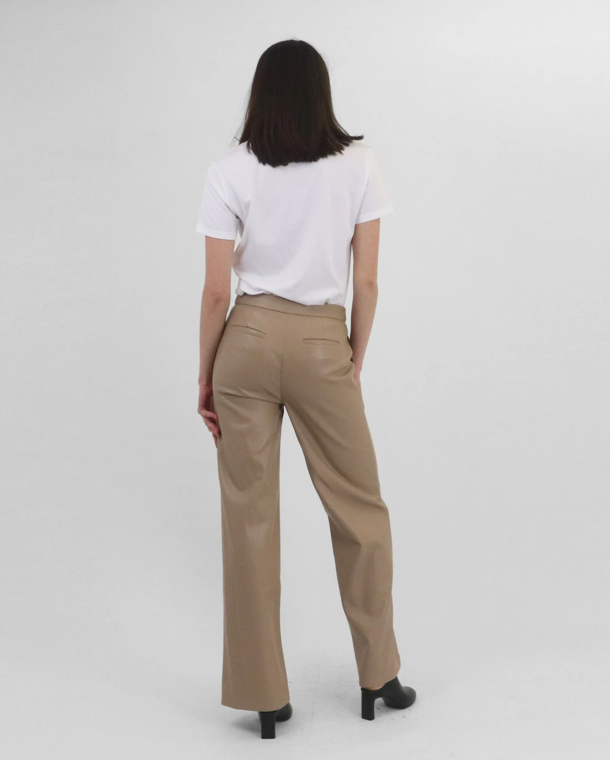 LYNDA VEGAN LEATHER PANT / NUTMEG