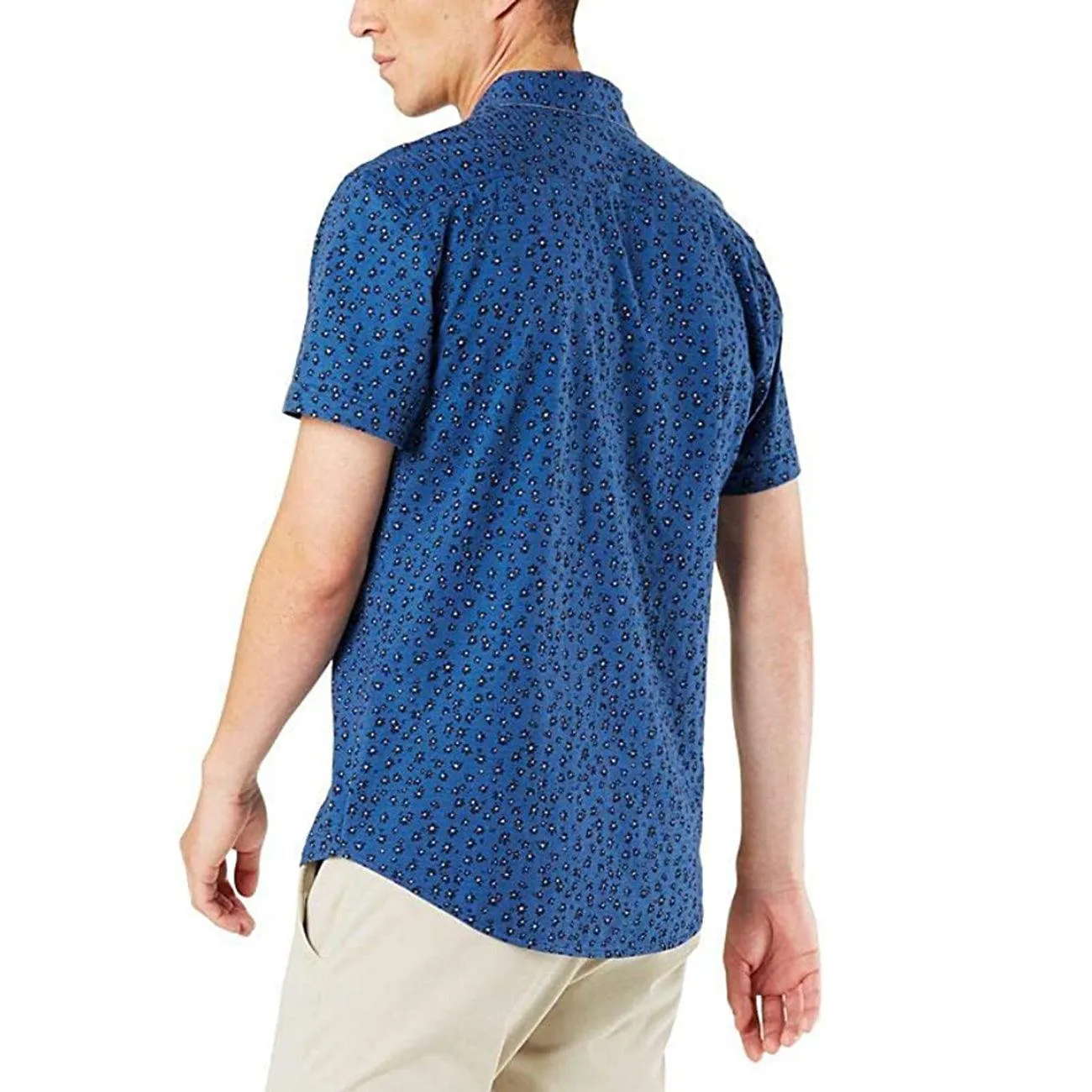 Men Premium Quality Short Sleeve Rotary Printed Slim Fit Stretch Casual Shirt (CR-11509)