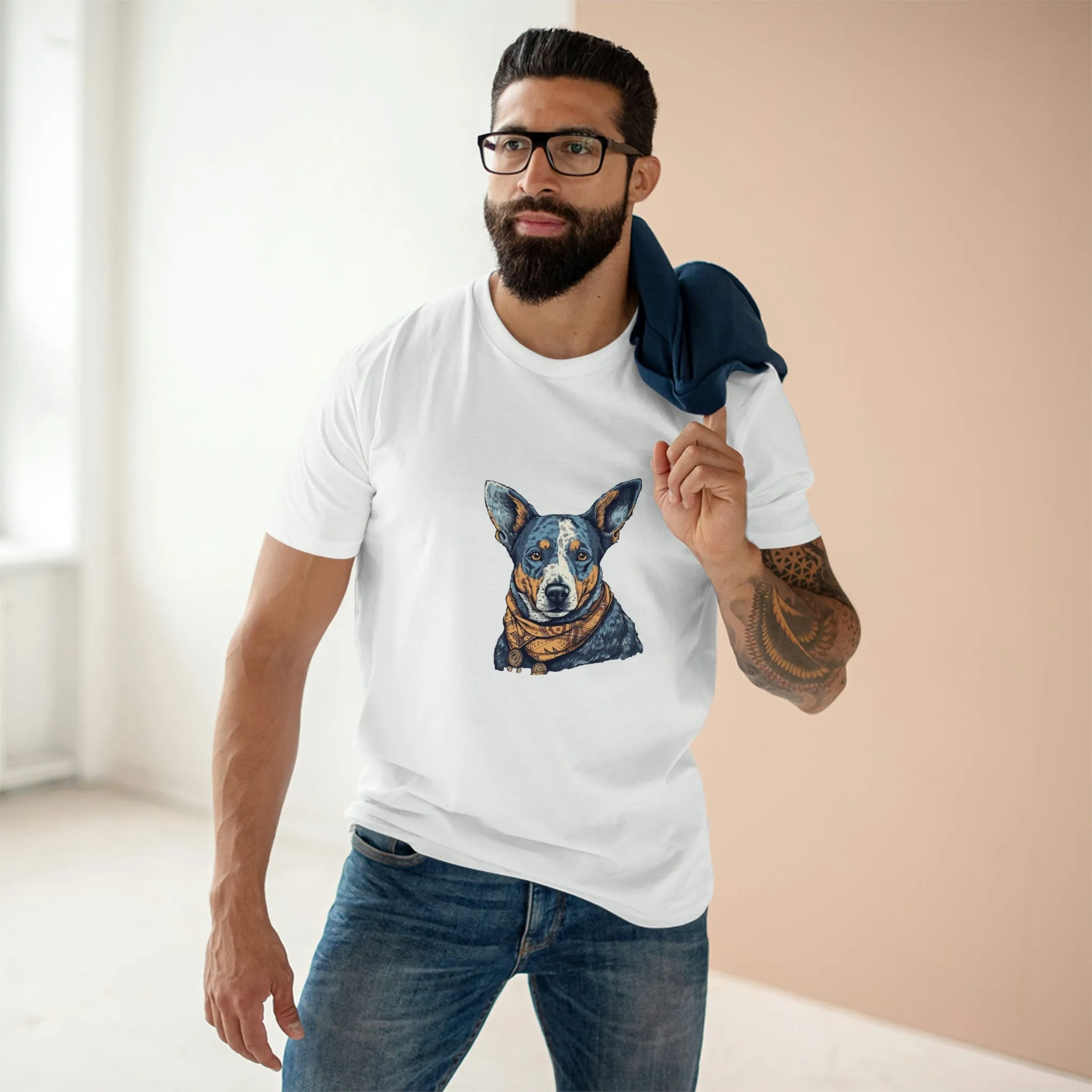 Men's Blue heeler Crew Neck T-shirt