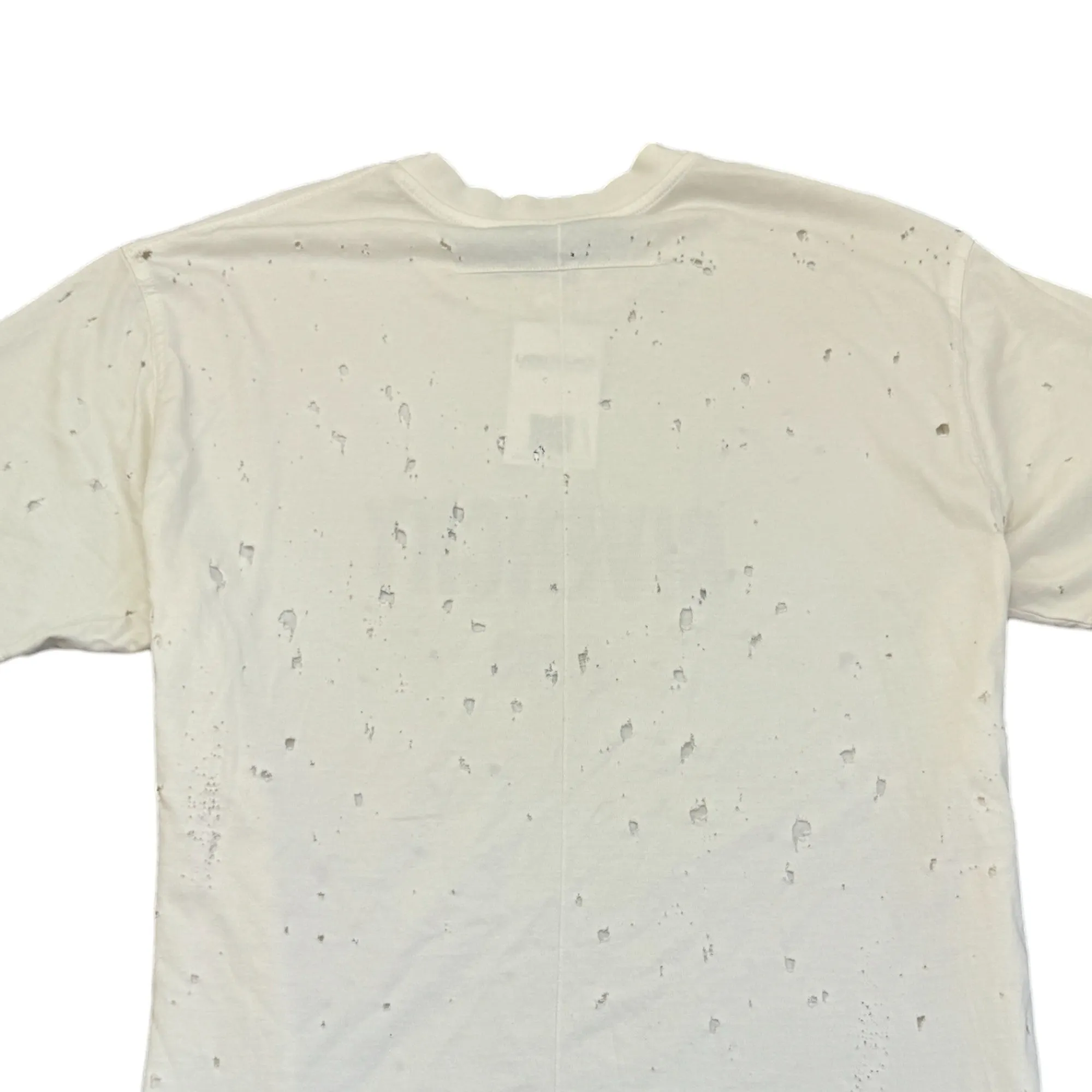 Men's Distressed Logo T-Shirt White Size S