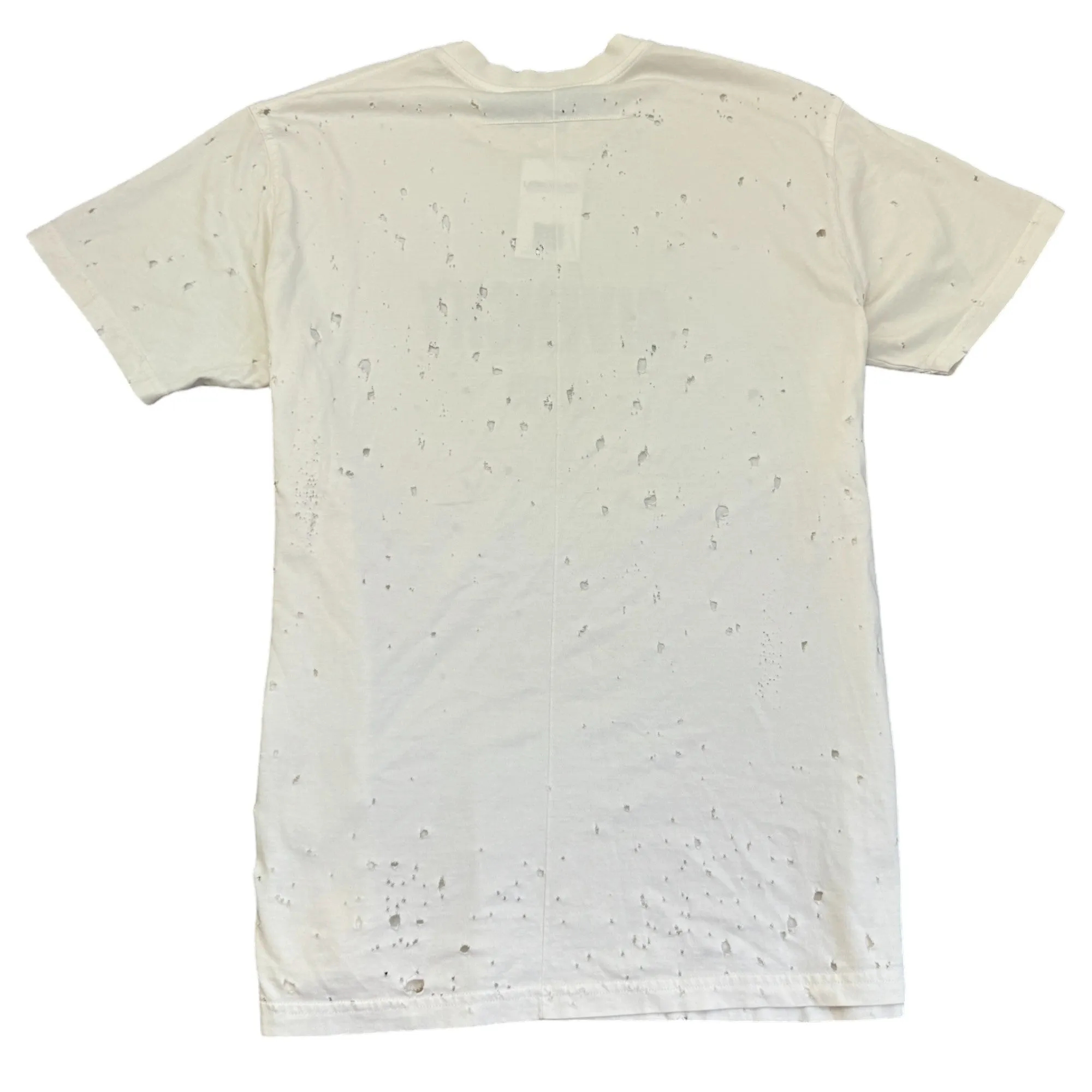 Men's Distressed Logo T-Shirt White Size S