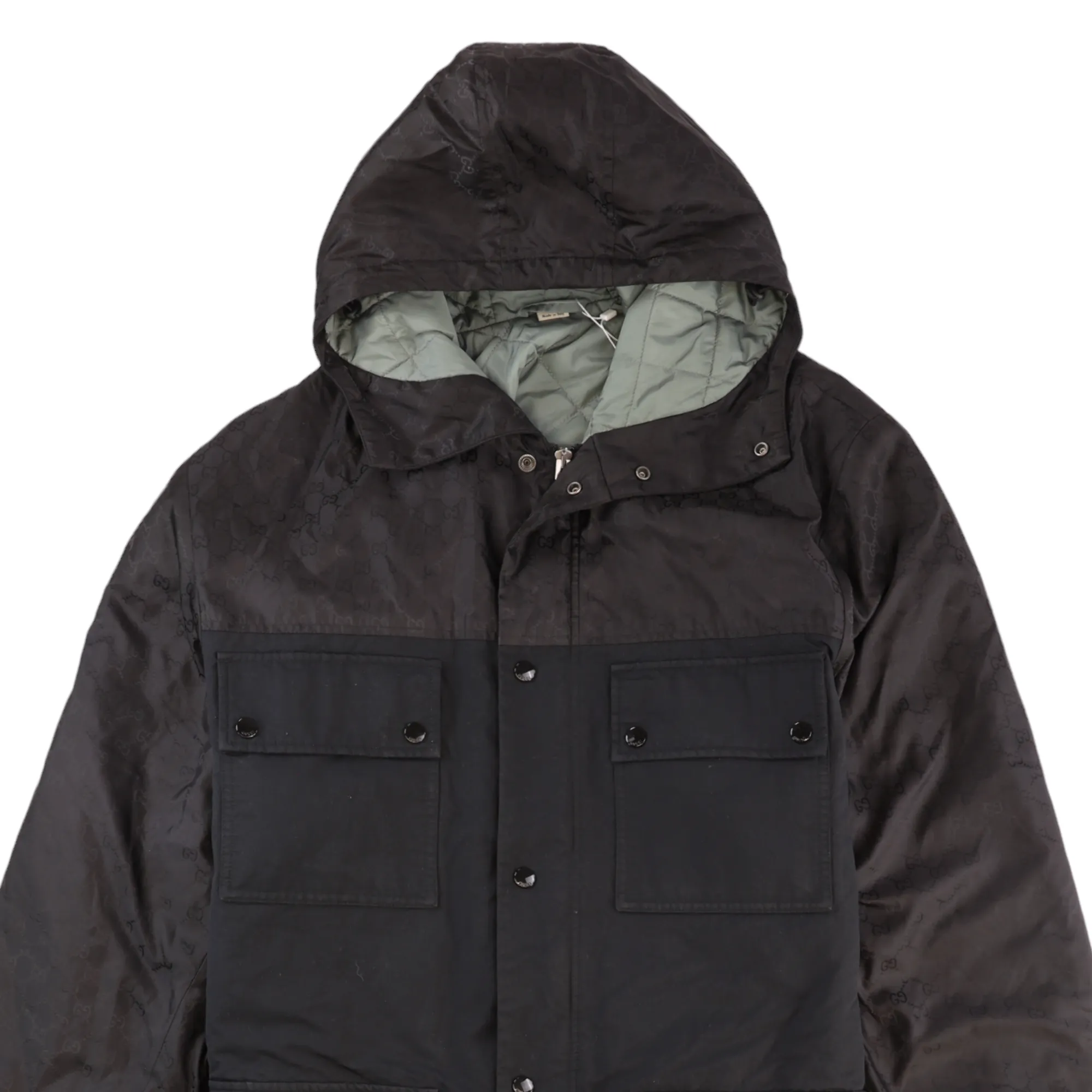 Men's Gg Monogram Down Jacket Black Size IT 46 / S