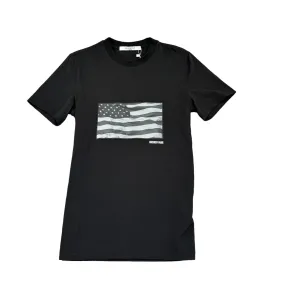 Men's Usa Flag T-Shirt Black Size XS