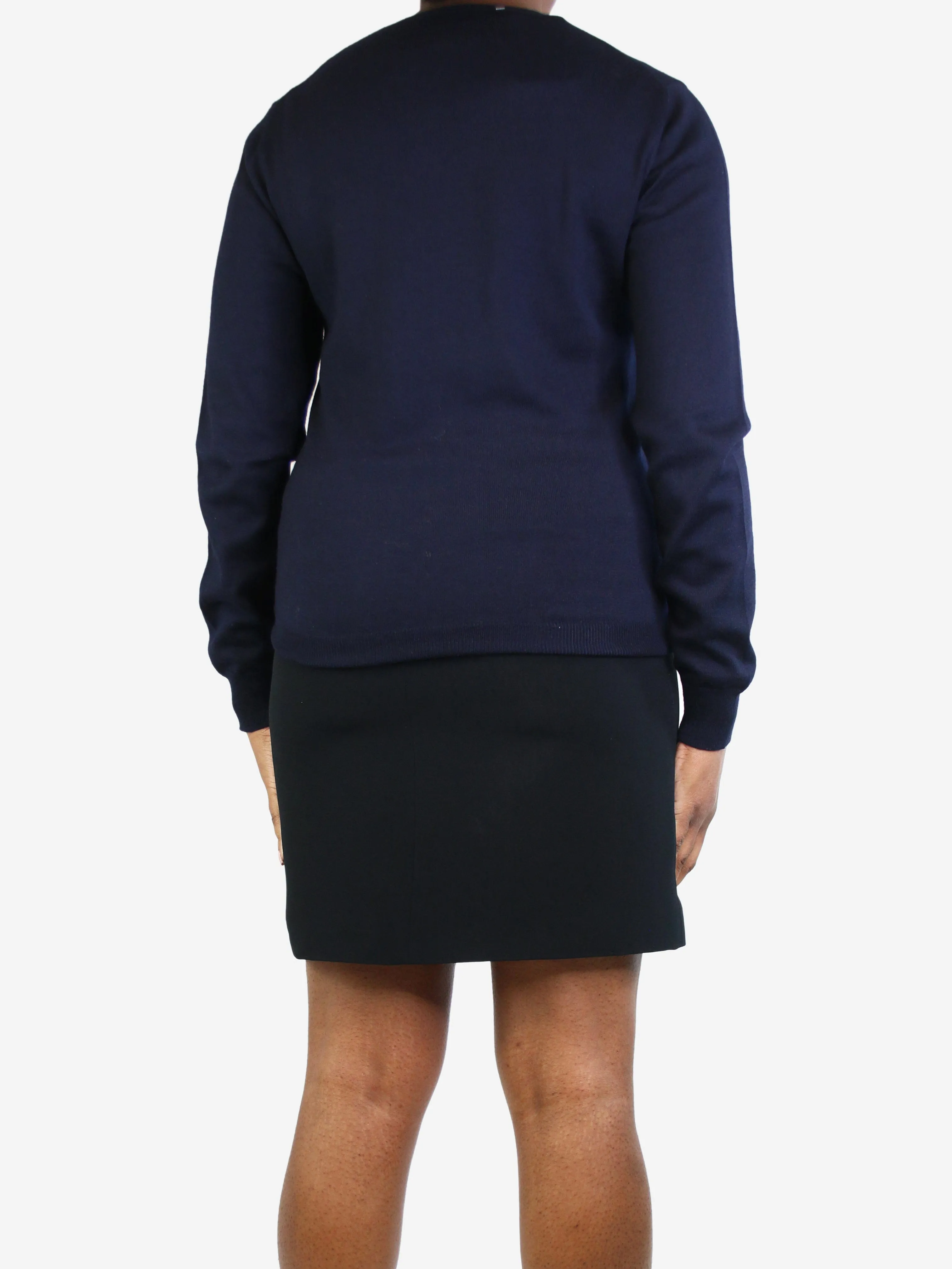 Navy v-neck light-weight knit sweater - size IT 46